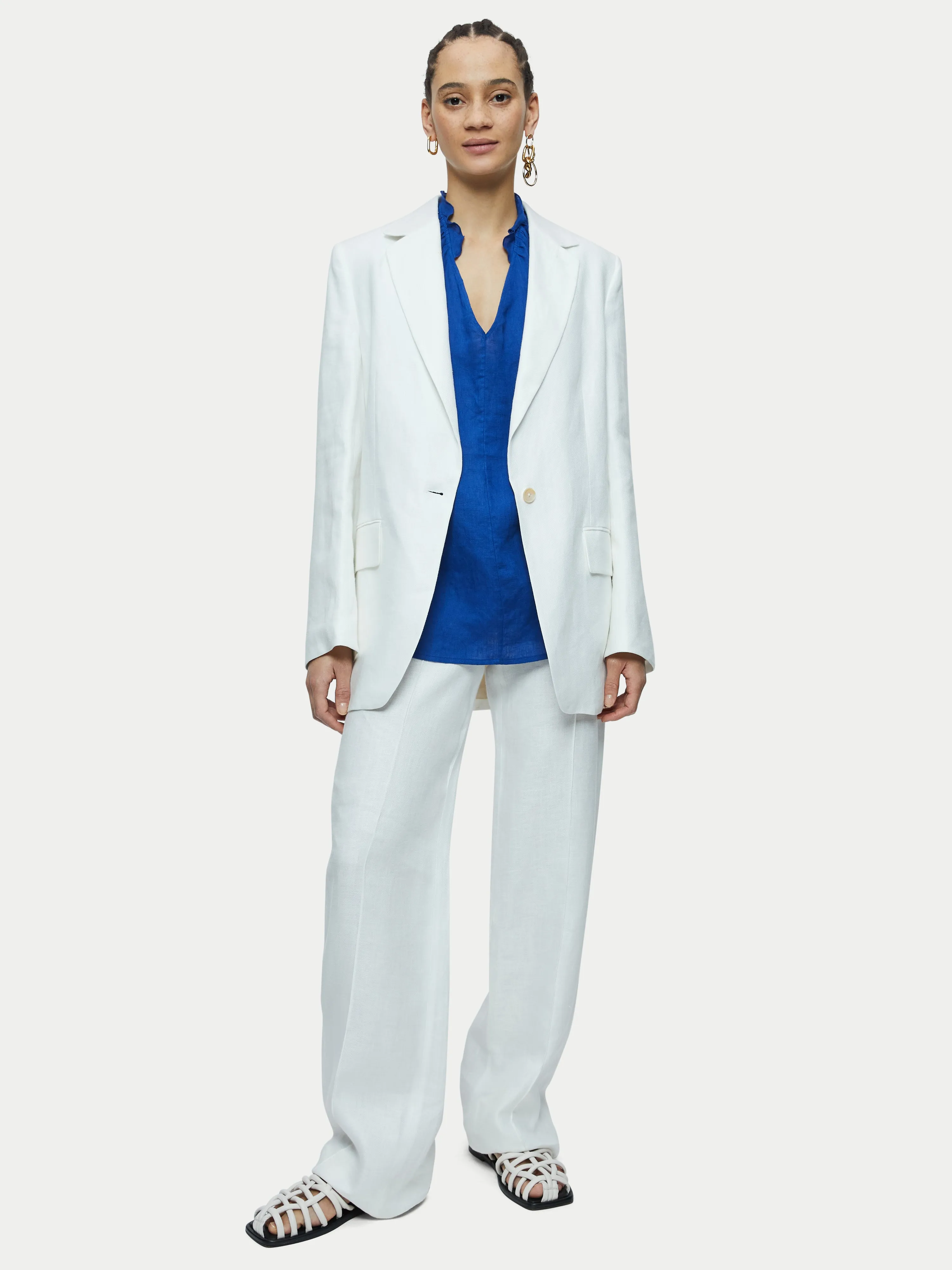 Light Linen Shell Top | Blue sold by Jigsaw product image thumbnail 3