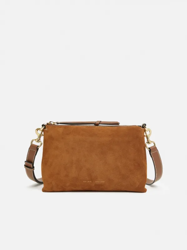 Ava Suede Cross Body | Tan sold by Jigsaw