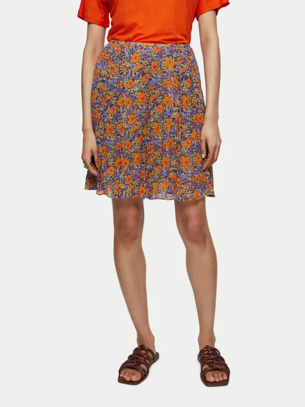 Vintage Poppy Mini Skirt | Orange sold by Jigsaw