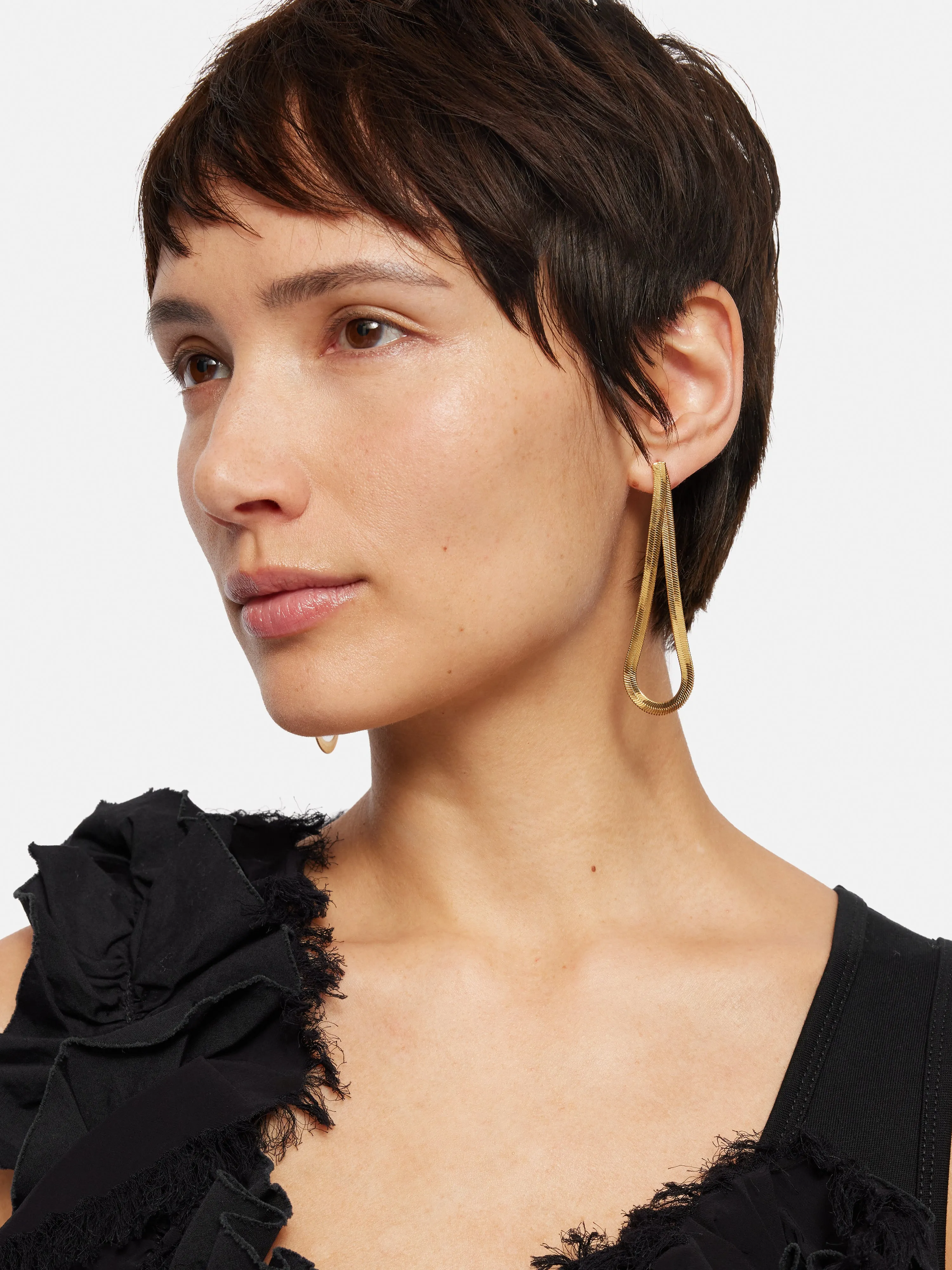 Snake Chain Loop Earrings | Gold sold by Jigsaw product image thumbnail 2
