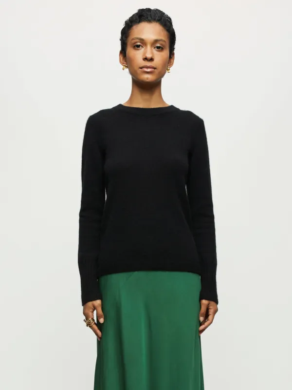 Cloud Cashmere Crew Jumper | Black sold by Jigsaw
