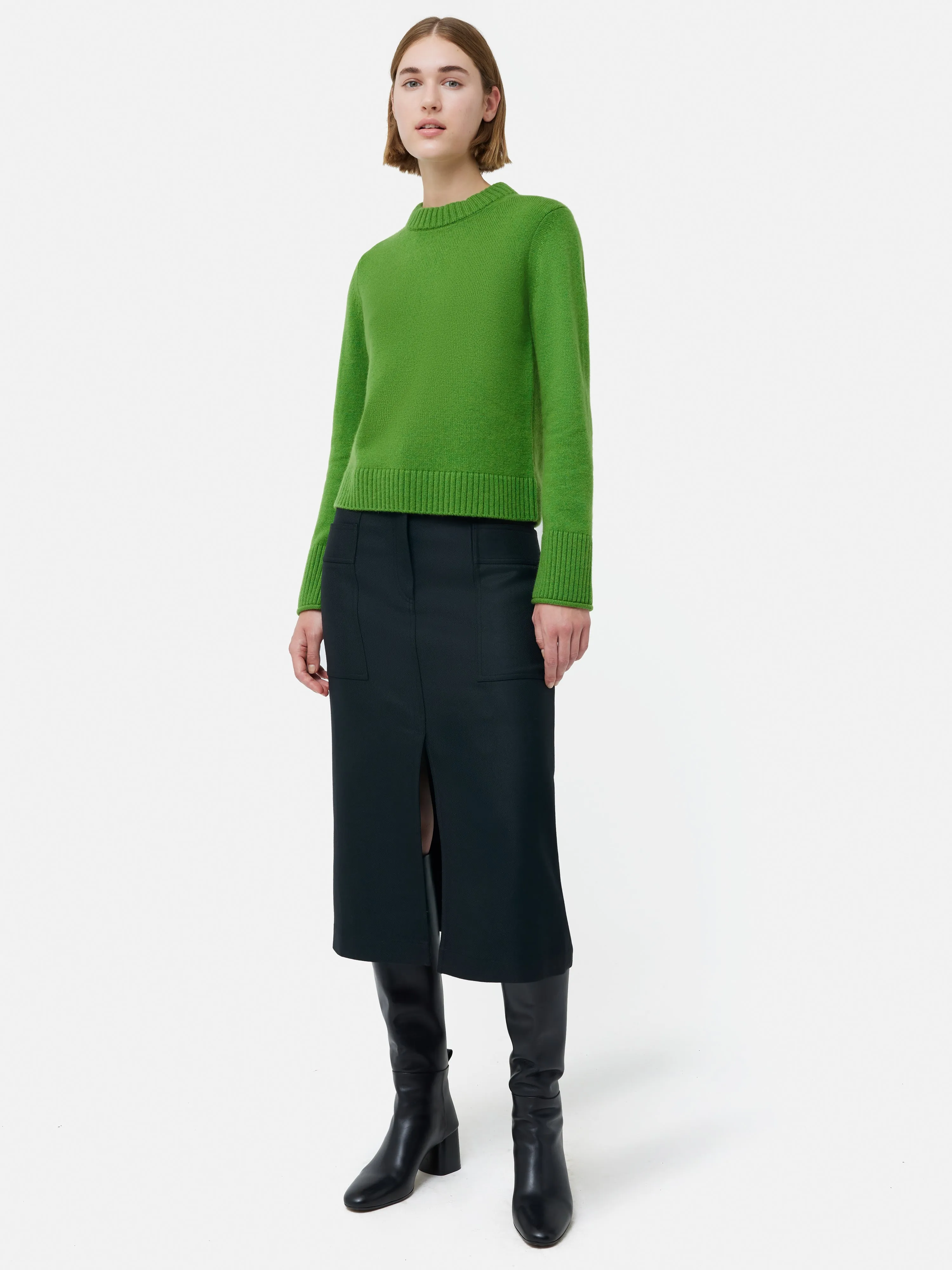 Compact Wool Cashmere Blend Jumper | Green sold by Jigsaw product image thumbnail 2