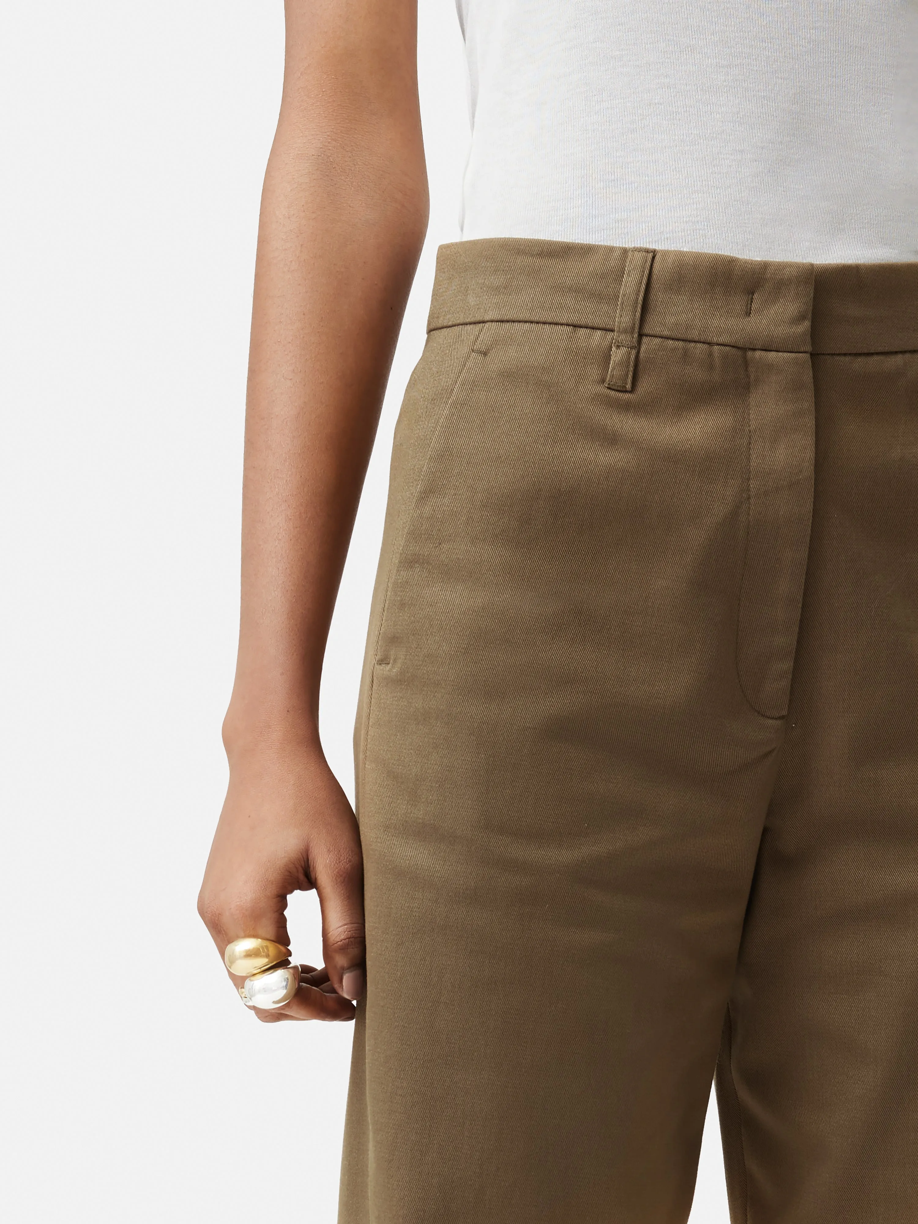 Cotton Twill Nevis Trouser | Brown sold by Jigsaw product image thumbnail 2