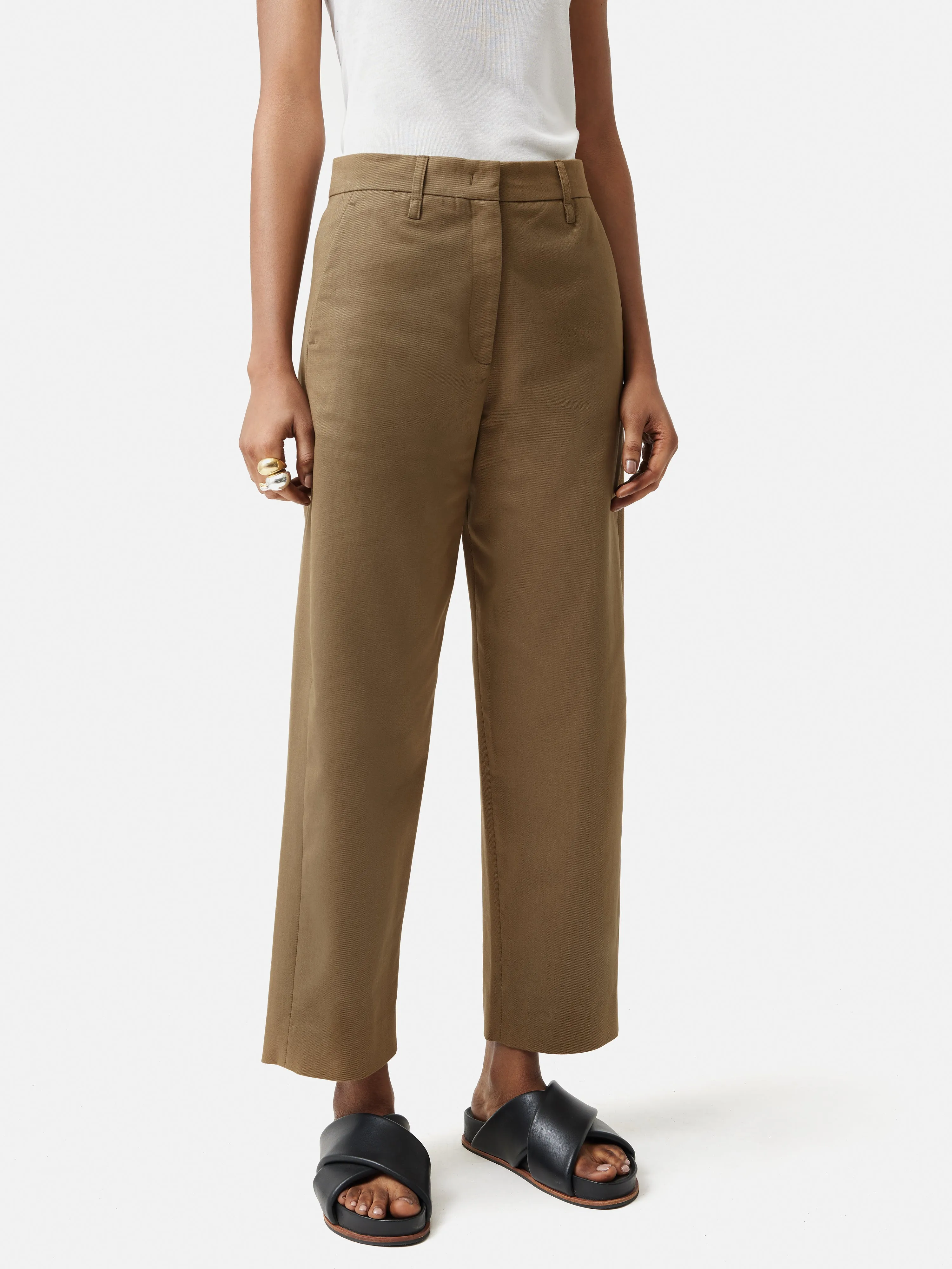 Cotton Twill Nevis Trouser | Brown sold by Jigsaw
