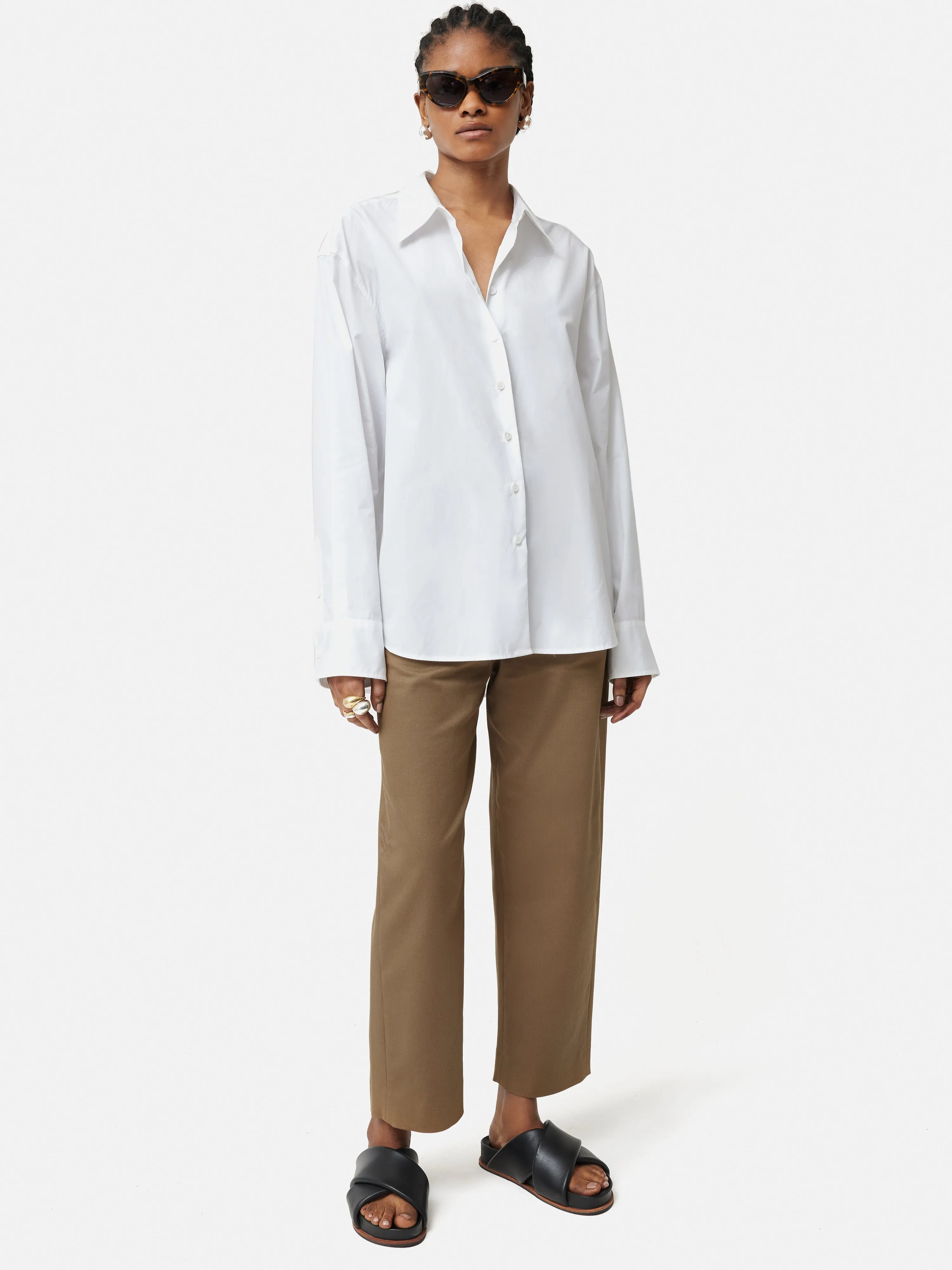 Cotton Twill Nevis Trouser | Brown sold by Jigsaw product image thumbnail 3