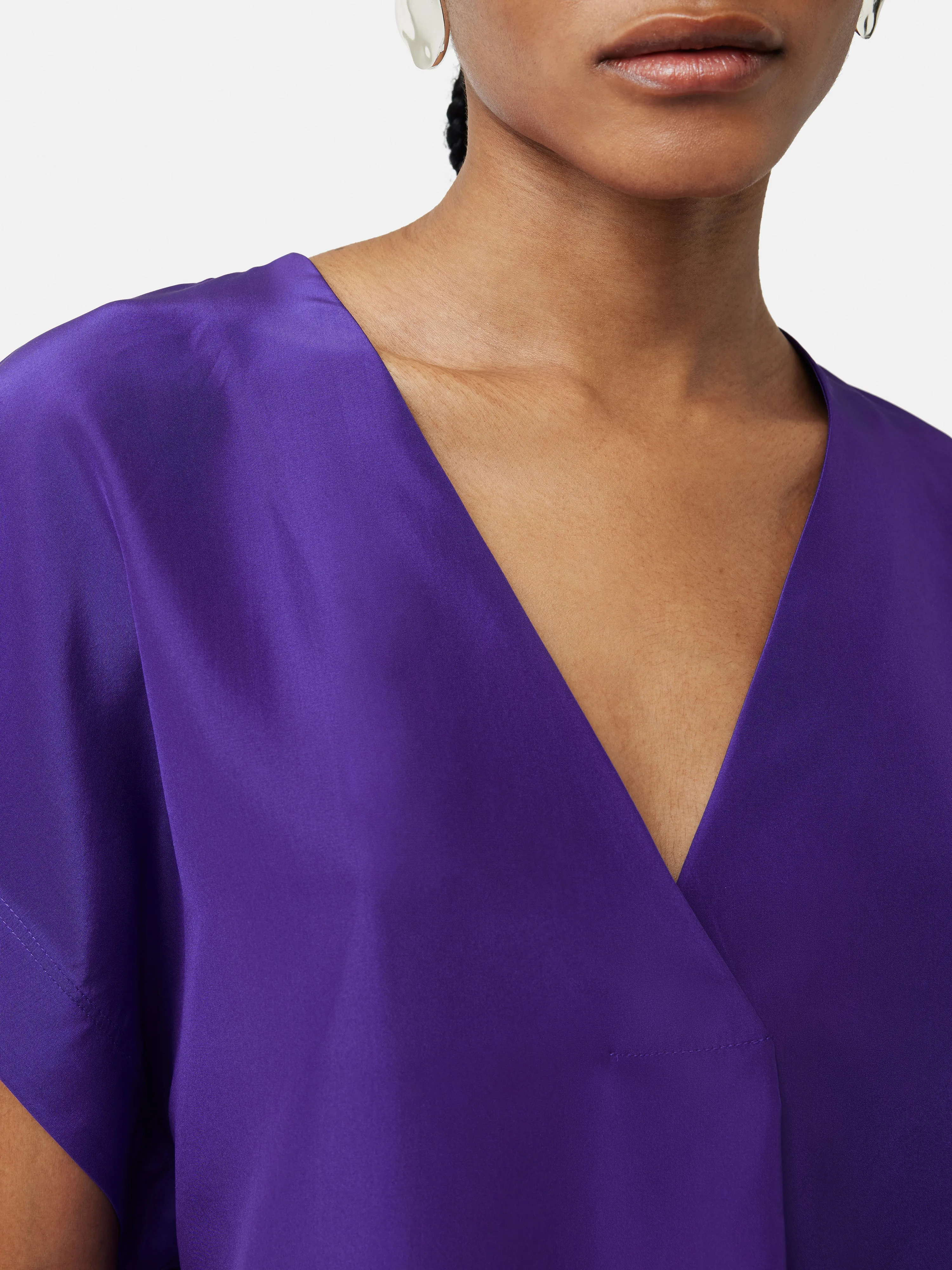 Silk Habotai V Neck Top | Purple sold by Jigsaw product image thumbnail 2