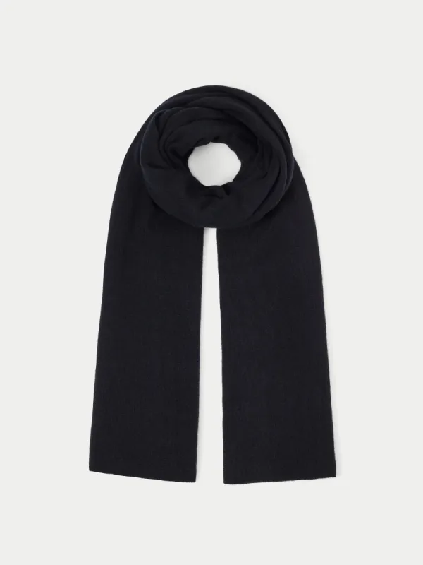 Miller Wool Cashmere Blend Scarf | Black sold by Jigsaw
