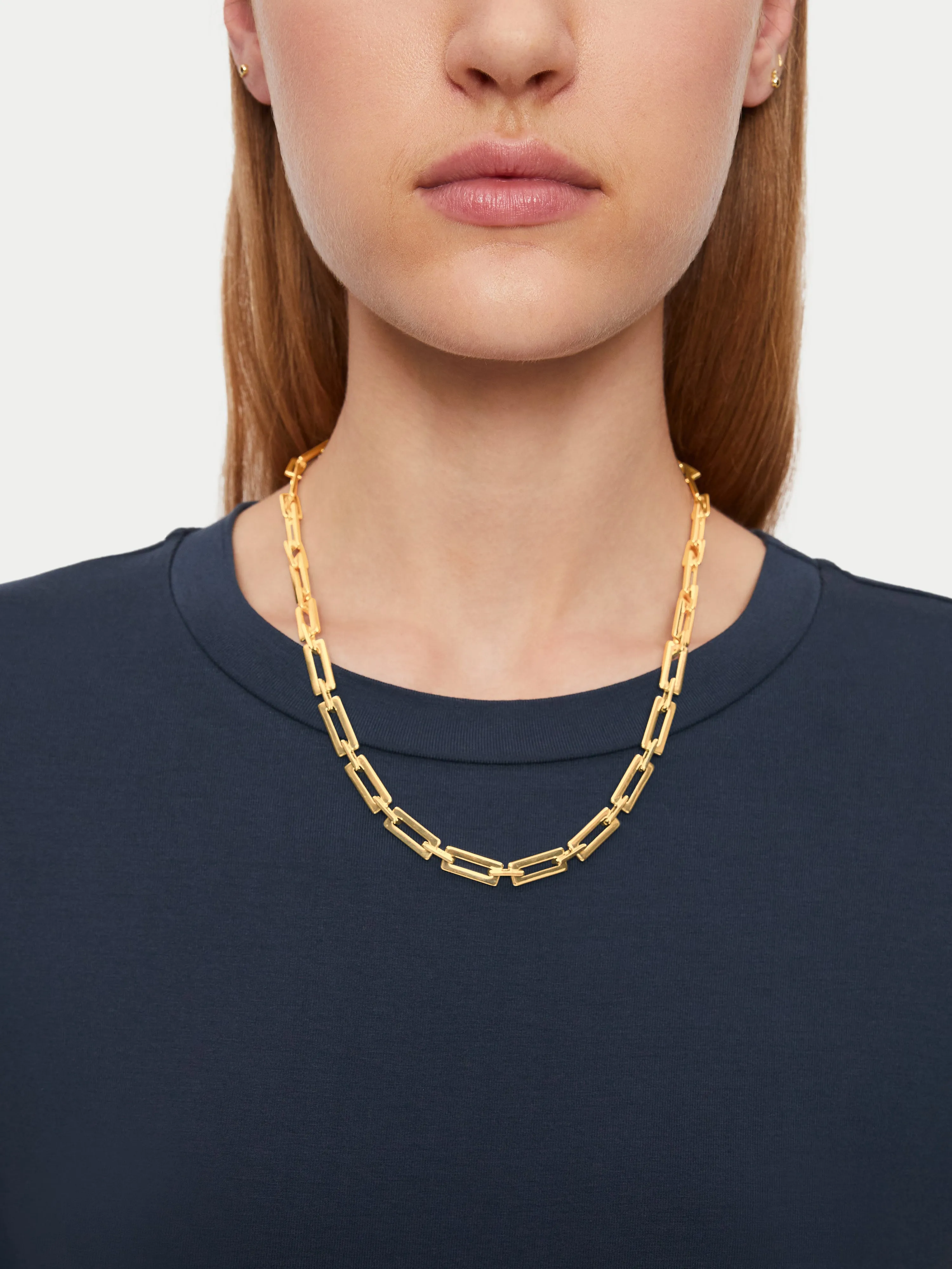 Square Link Chain Necklace | Gold sold by Jigsaw product image thumbnail 4
