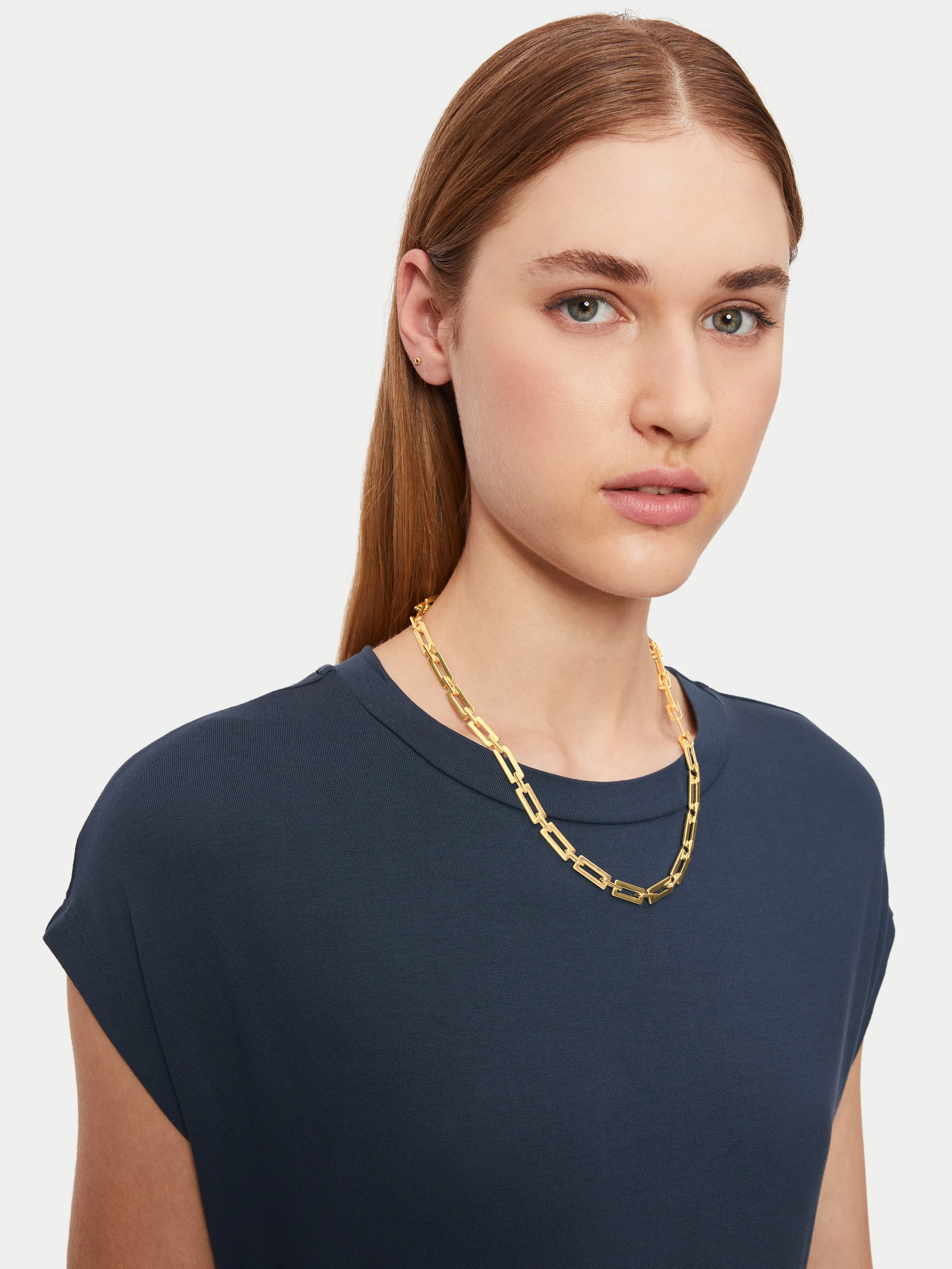 Square Link Chain Necklace | Gold sold by Jigsaw product image thumbnail 3