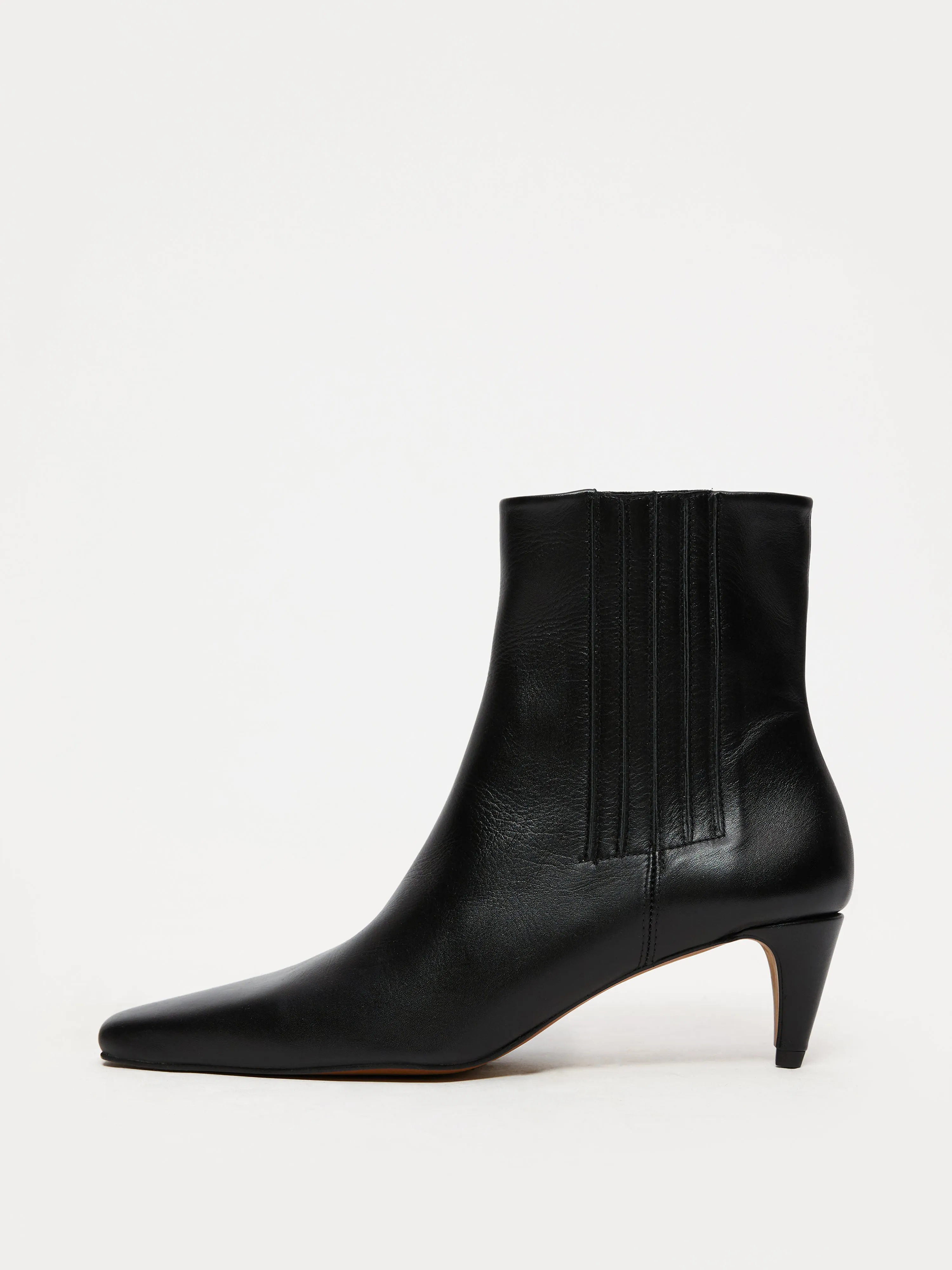 Olivia Heeled Ankle Boot | Black sold by Jigsaw