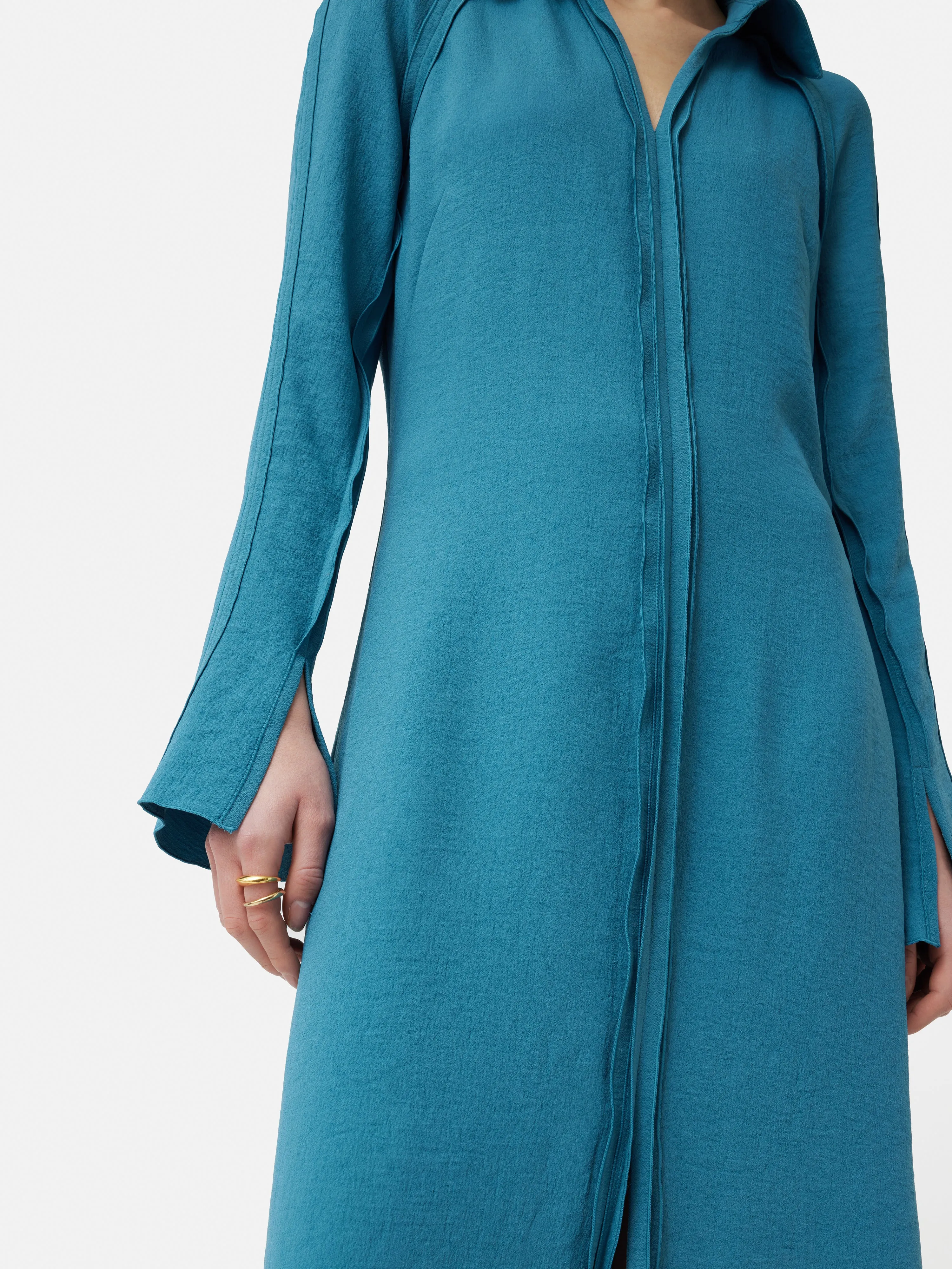 Japanese Crepe Shirt Dress | Blue sold by Jigsaw product image thumbnail 3
