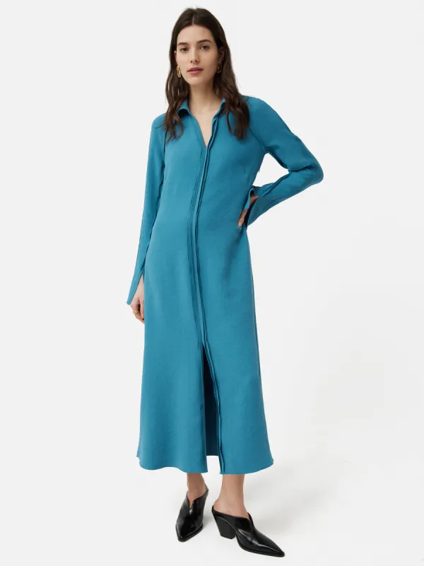 Japanese Crepe Shirt Dress | Blue sold by Jigsaw