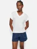Linen V Neck Tee | White sold by Jigsaw