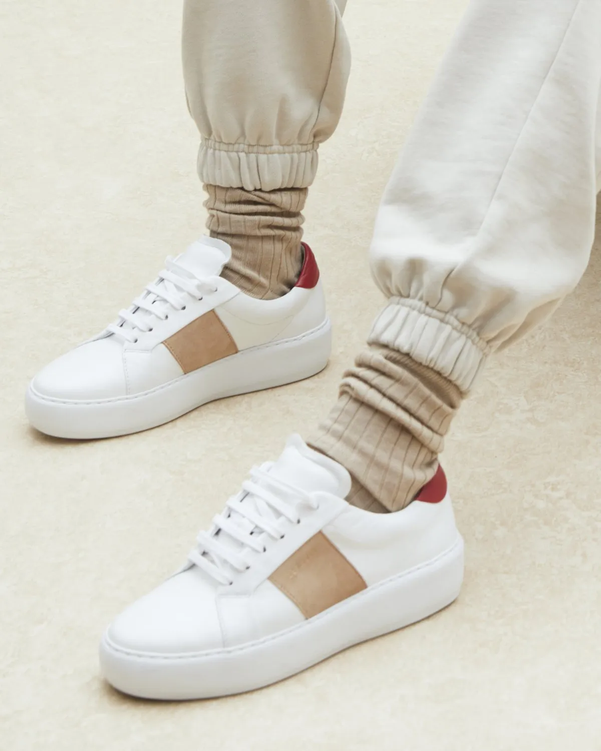 Riva Leather Platform Trainer | Red sold by Jigsaw product image thumbnail 2