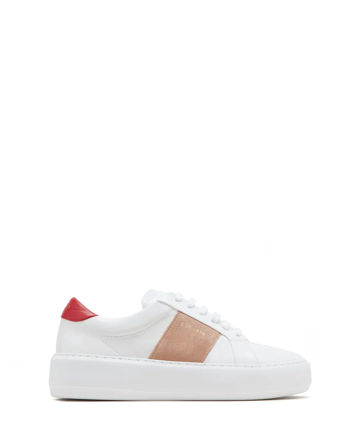 Riva Leather Platform Trainer | Red sold by Jigsaw