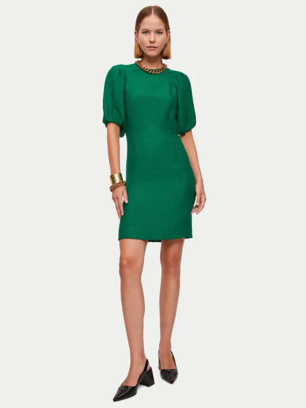 Crinkle Crepe Short Dress | Green sold by Jigsaw