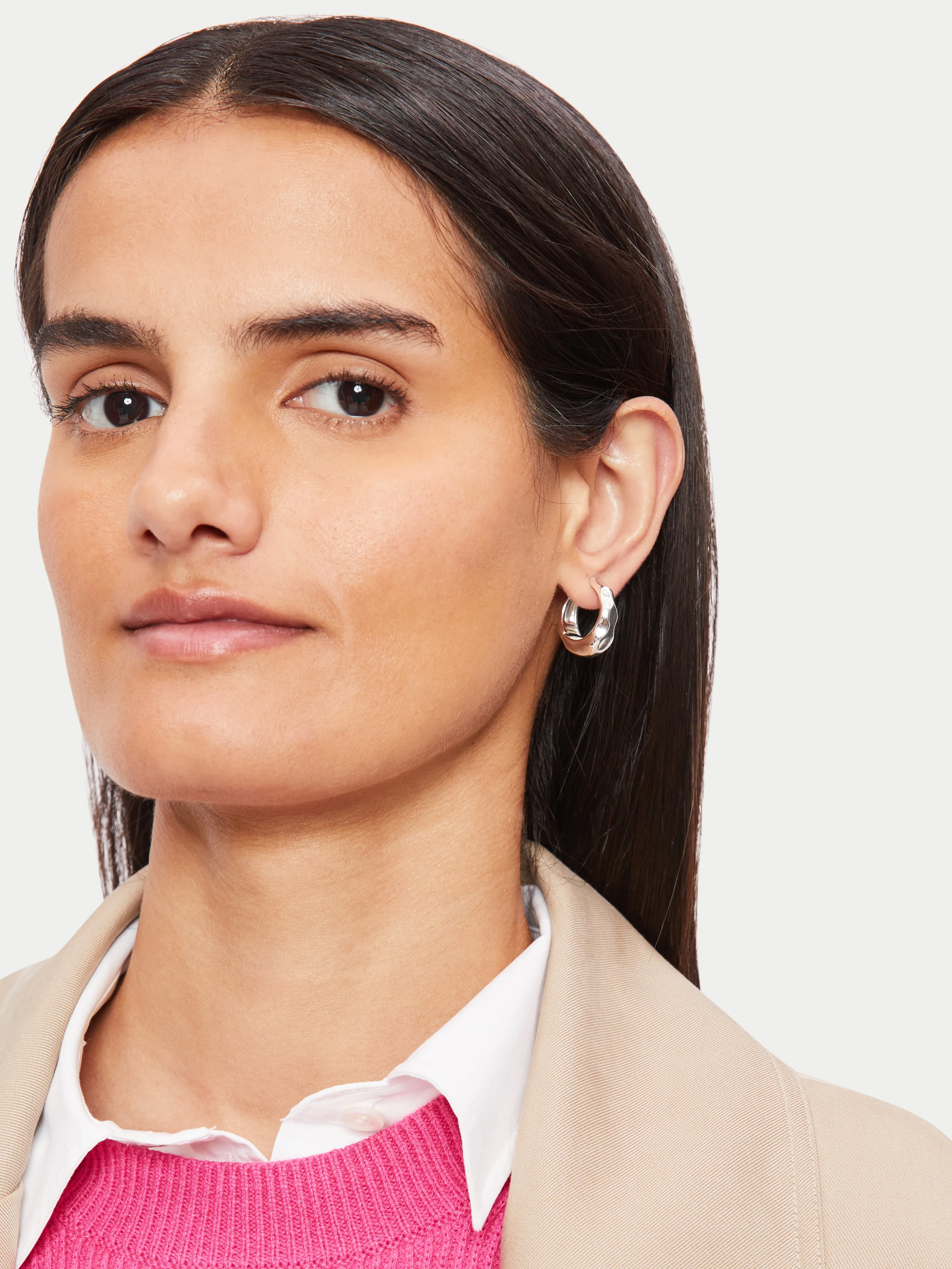 Hessle Hammered Huggie | Silver sold by Jigsaw product image thumbnail 4