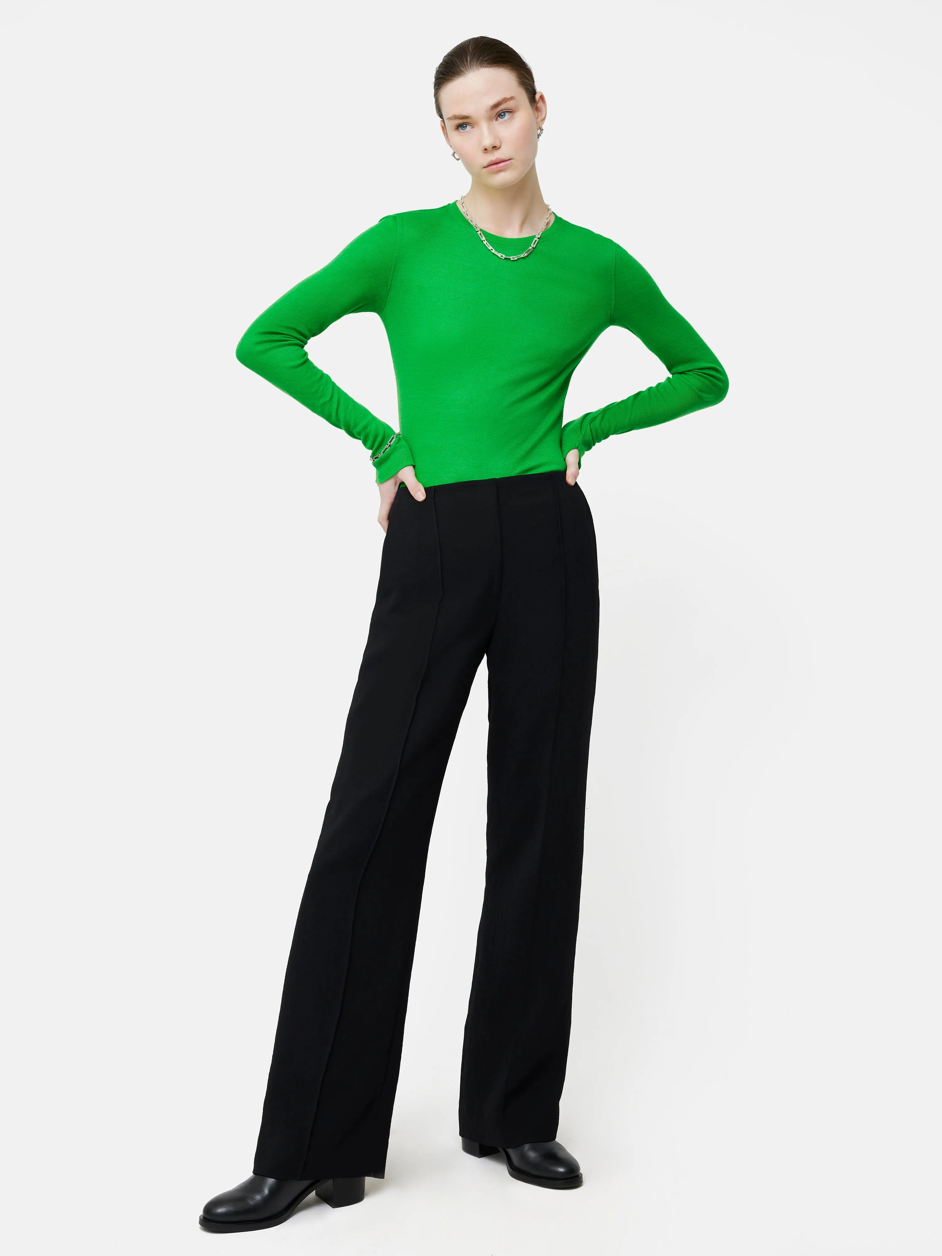 Tencel Wool Long Sleeve Top | Green sold by Jigsaw product image thumbnail 4