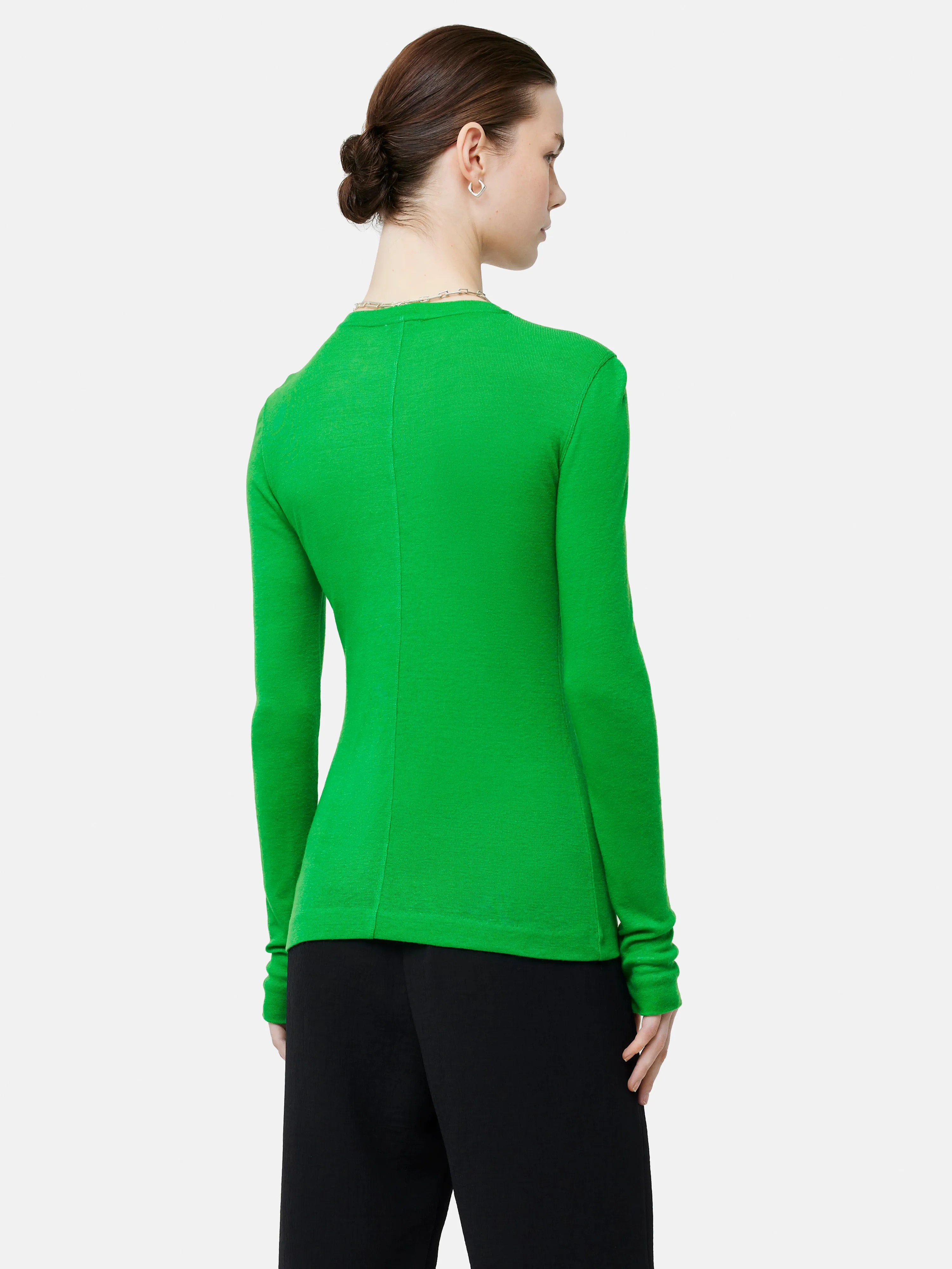 Tencel Wool Long Sleeve Top | Green sold by Jigsaw product image thumbnail 5