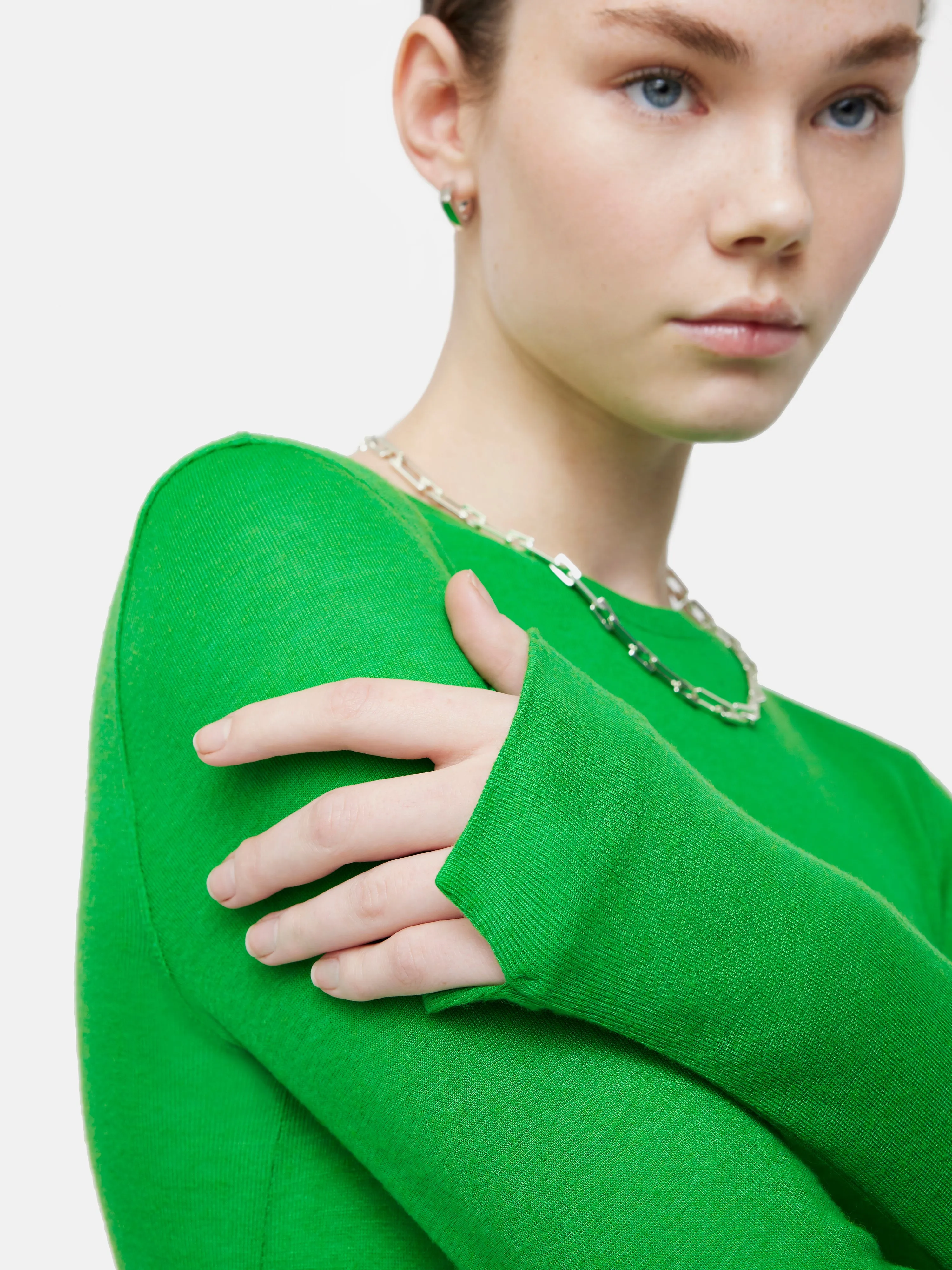 Tencel Wool Long Sleeve Top | Green sold by Jigsaw product image thumbnail 2
