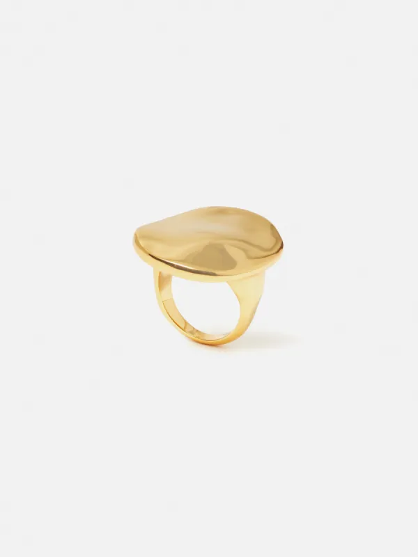 Hammered Disc Ring | Gold sold by Jigsaw