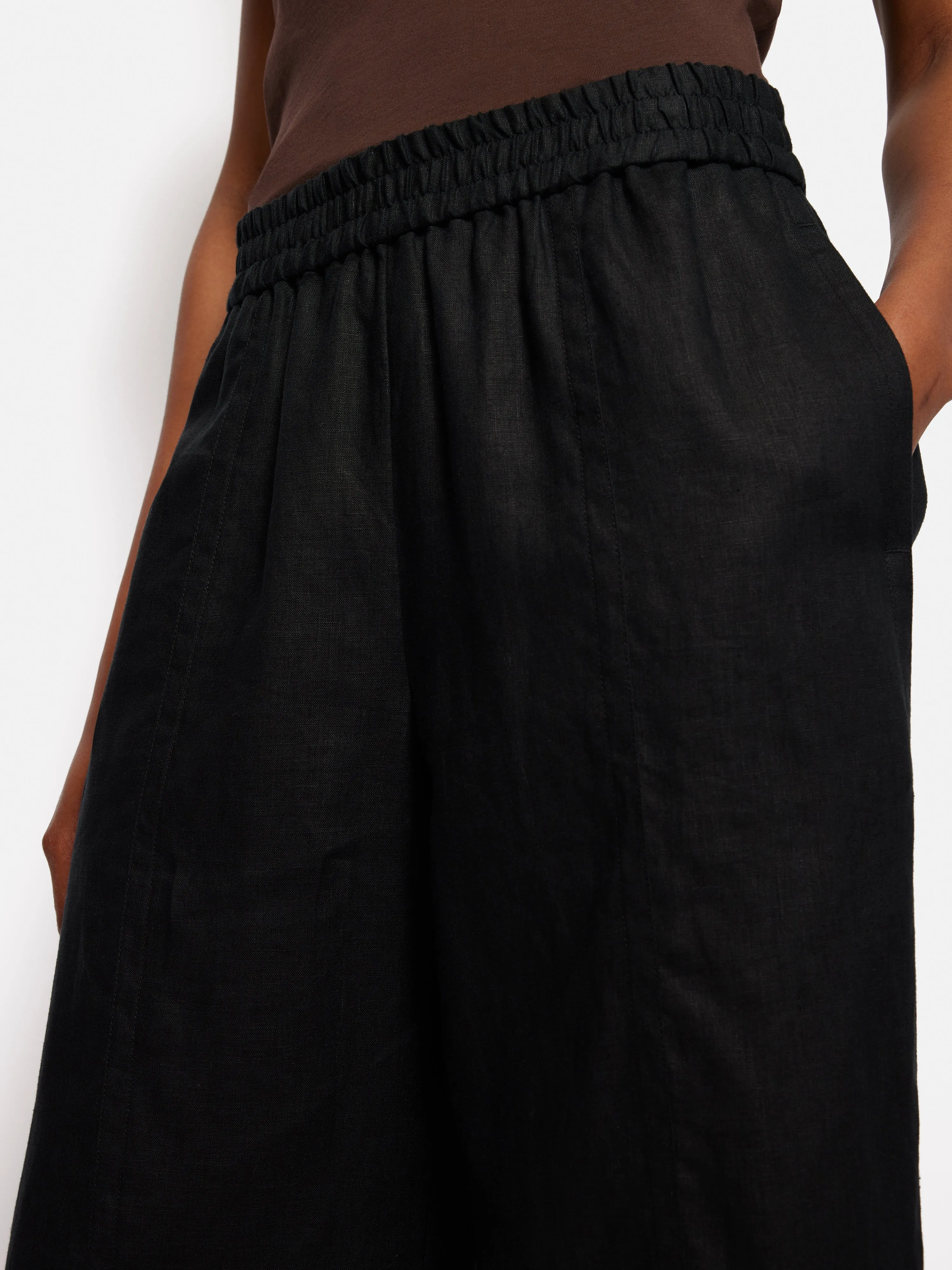 Linen Wide Leg Trouser | Black sold by Jigsaw product image thumbnail 2