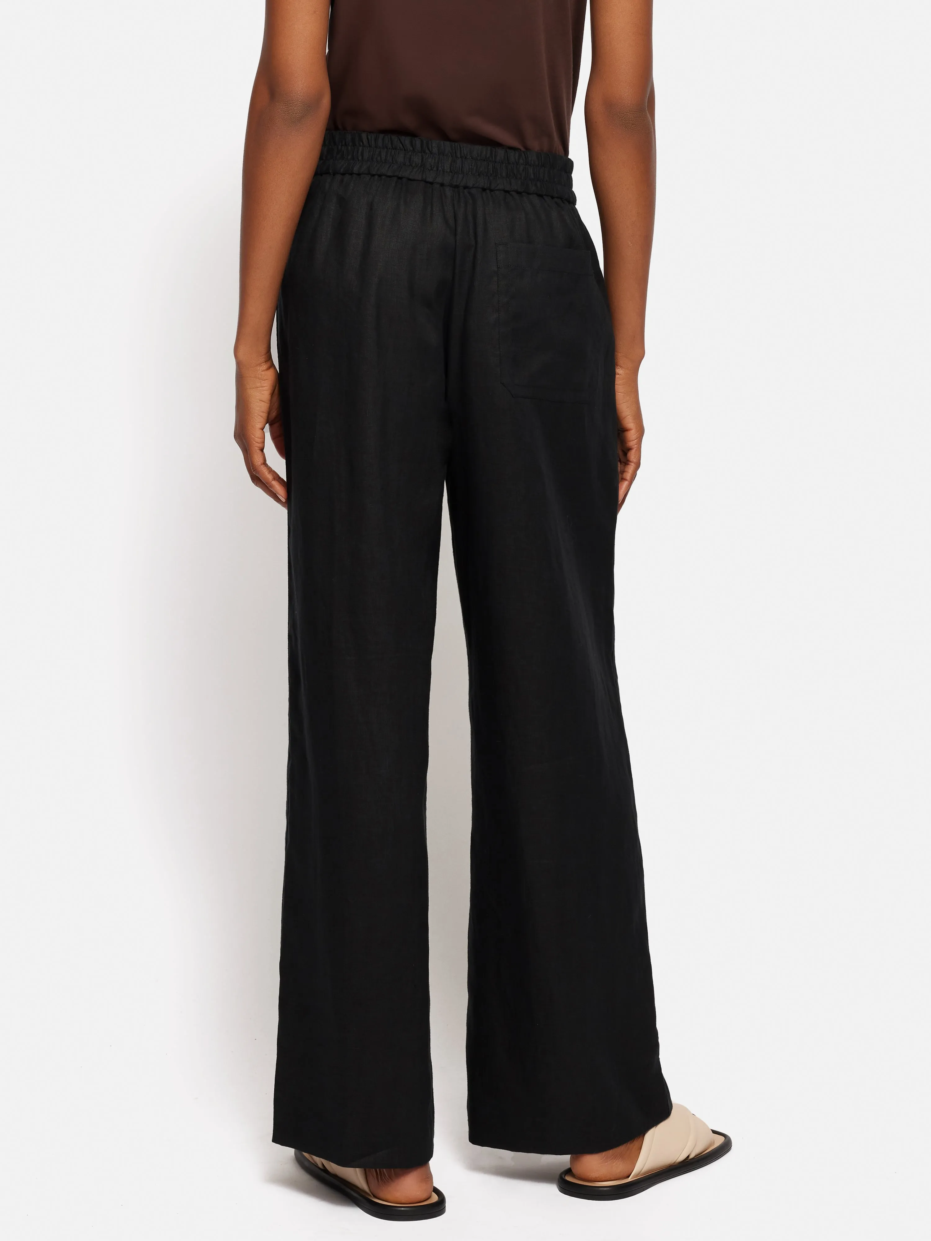 Linen Wide Leg Trouser | Black sold by Jigsaw product image thumbnail 5