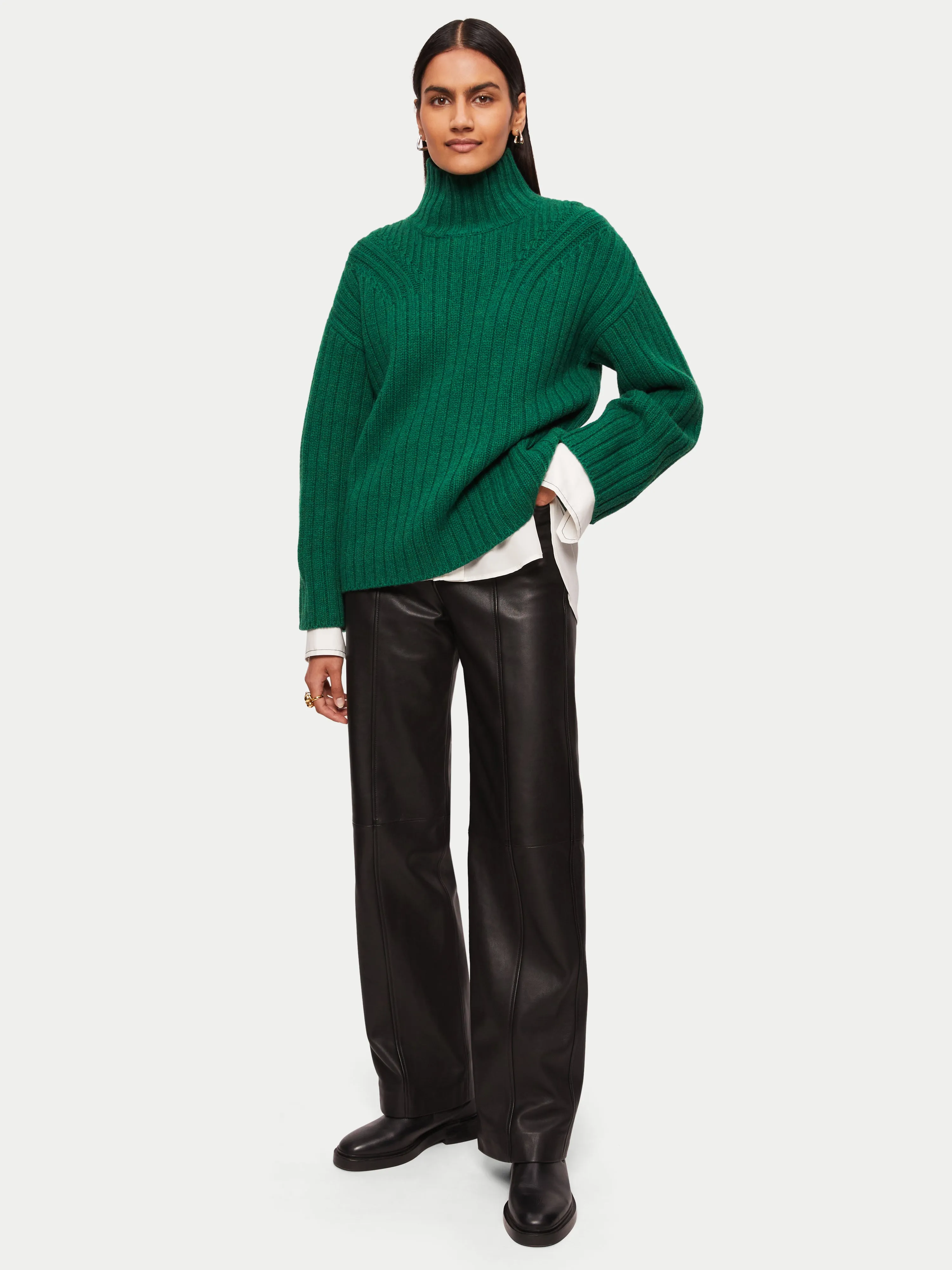 Soft Wool Rib Jumper | Green sold by Jigsaw product image thumbnail 3