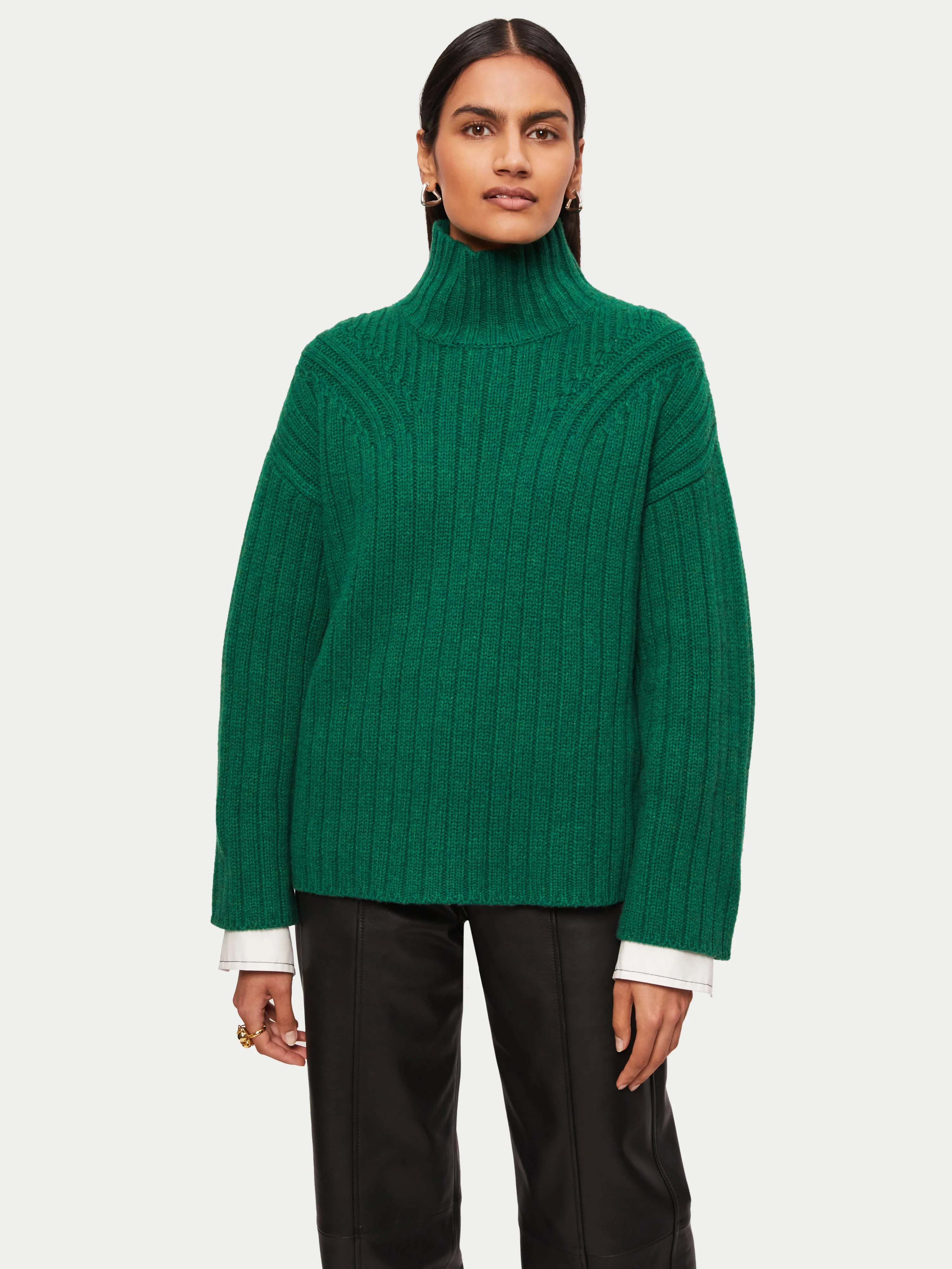 Soft Wool Rib Jumper | Green sold by Jigsaw product image thumbnail 4