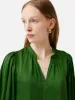 Cecily Satin Drape Top | Green sold by Jigsaw