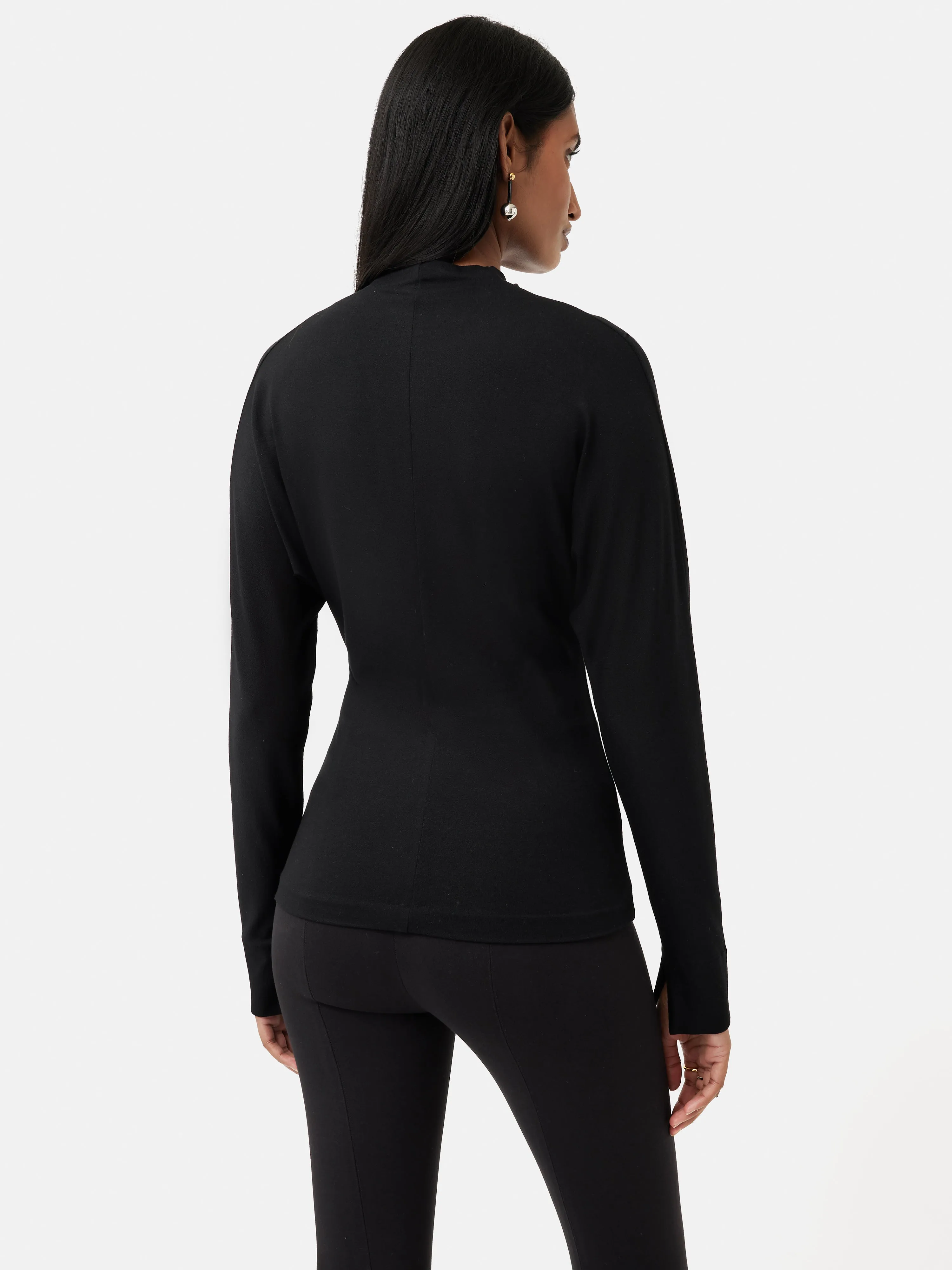 Batwing Cowl Neck Top | Black sold by Jigsaw product image thumbnail 4