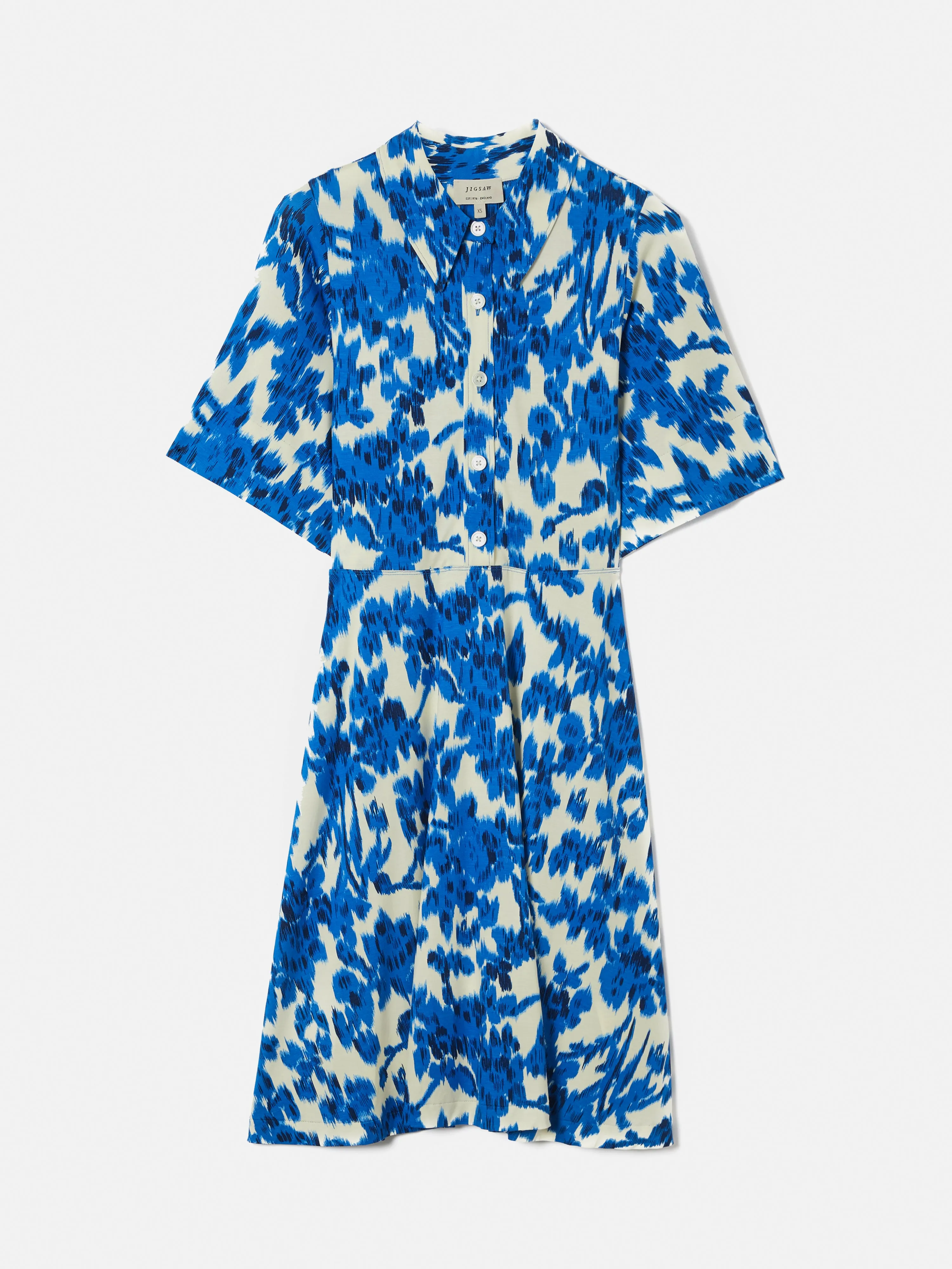 Ikat Posy Jersey Shirt Dress | Blue sold by Jigsaw product image thumbnail 5
