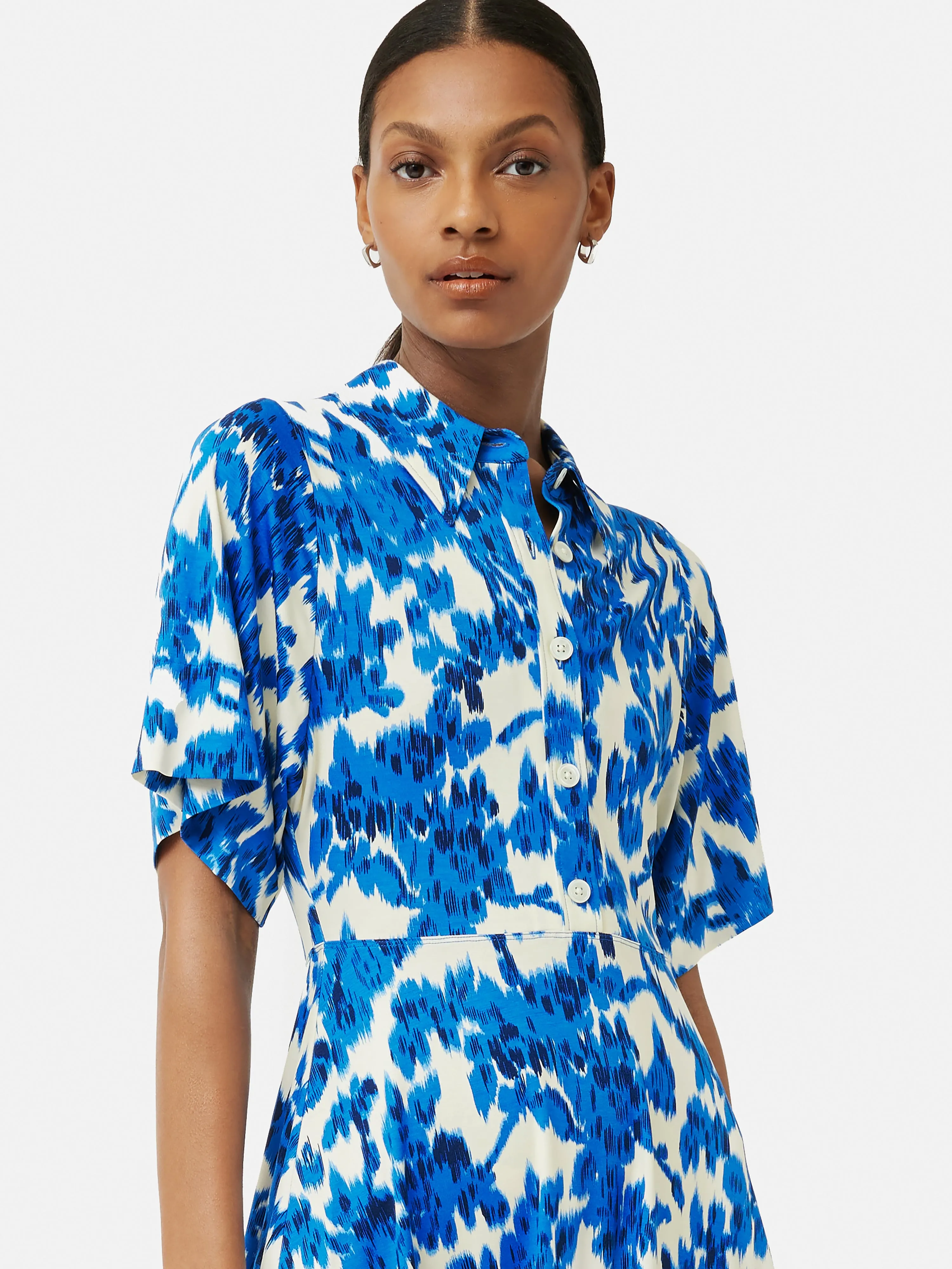 Ikat Posy Jersey Shirt Dress | Blue sold by Jigsaw product image thumbnail 2