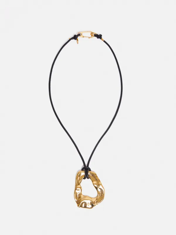 Molten Loop Leather Necklace | Gold sold by Jigsaw