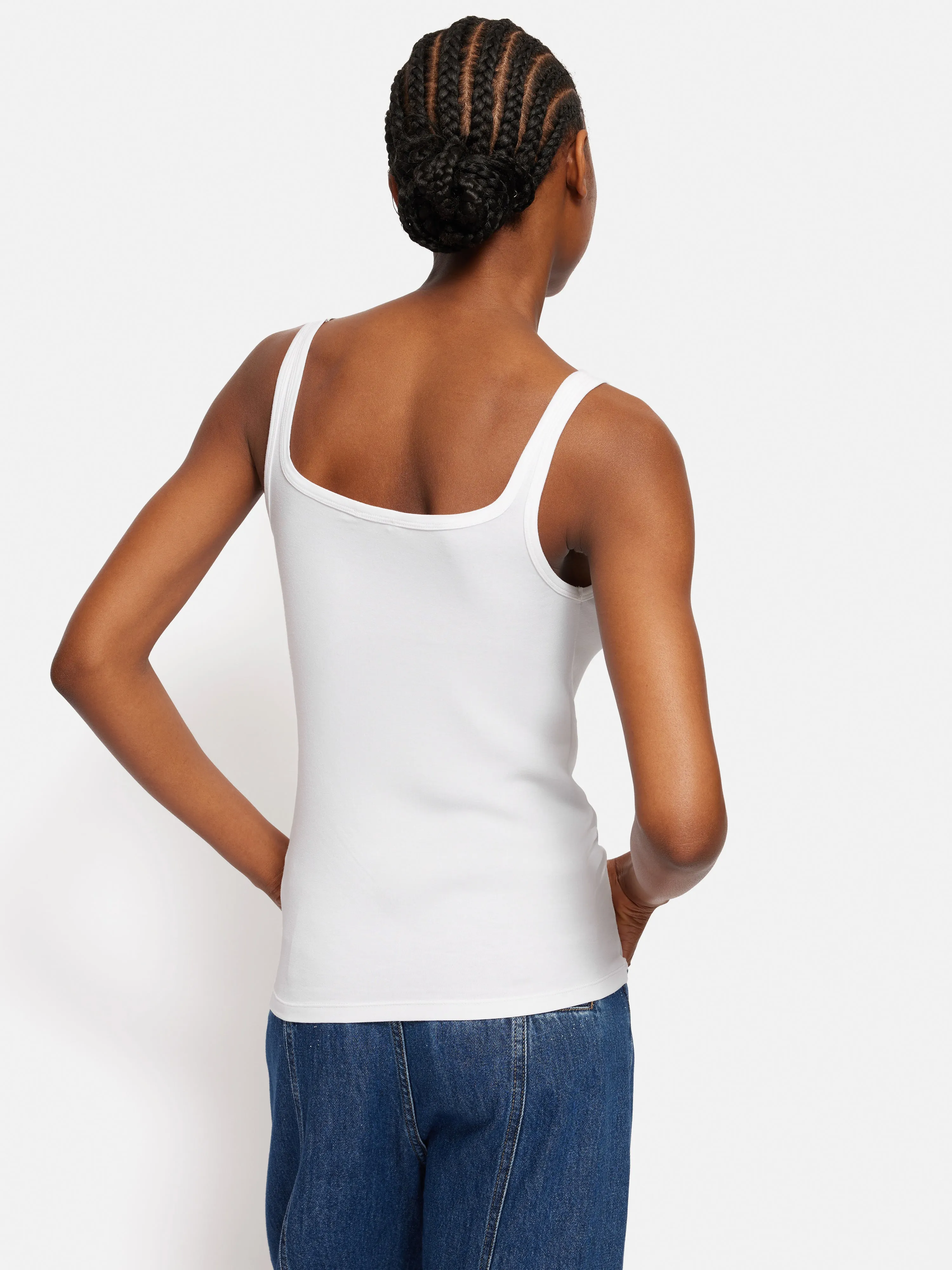 Square Neck Layering Tank | White sold by Jigsaw product image thumbnail 5