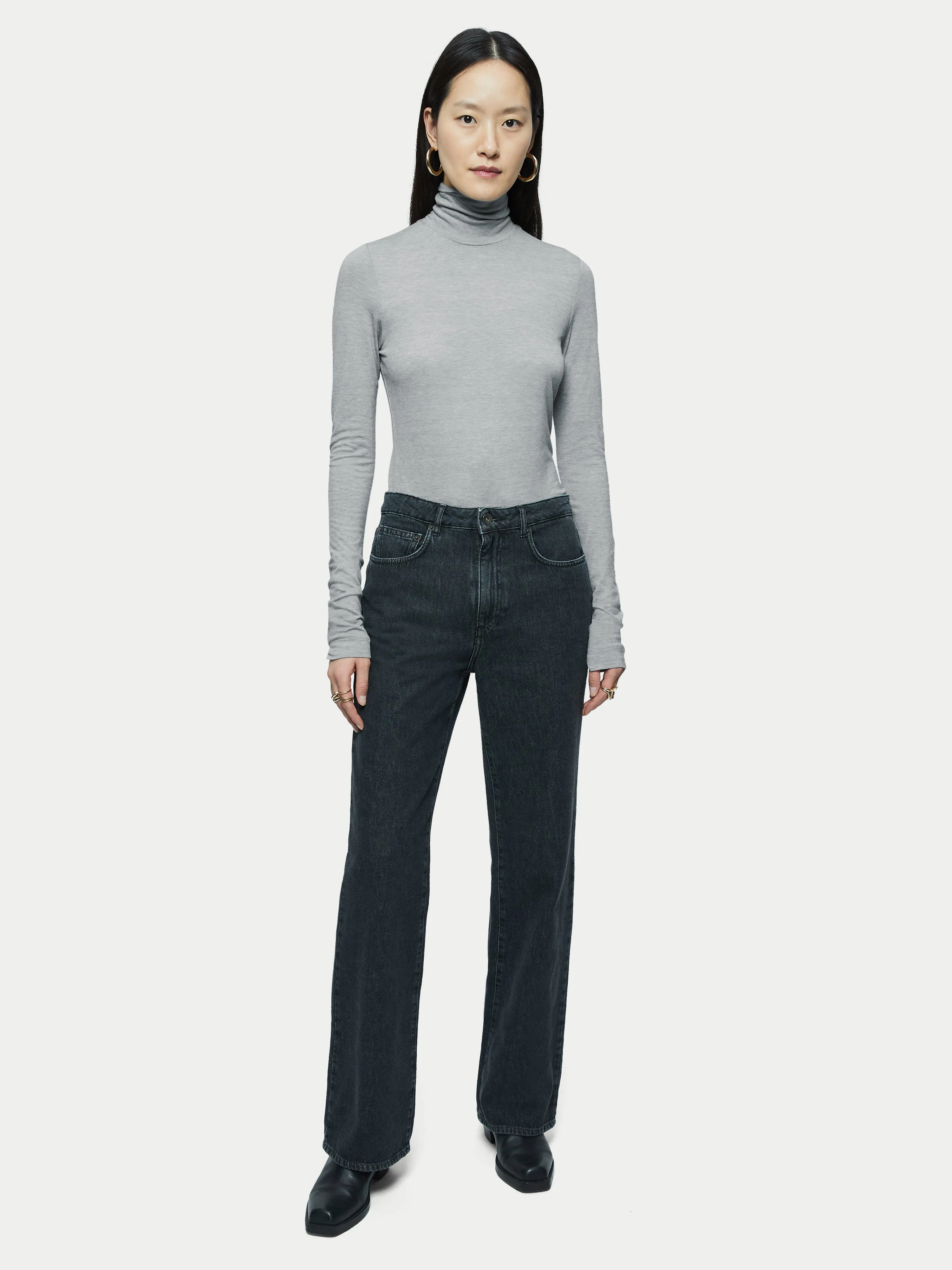 Lyocell Wool Polo Neck | Grey sold by Jigsaw product image thumbnail 3