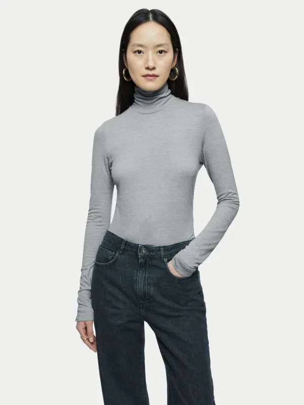 Lyocell Wool Polo Neck | Grey sold by Jigsaw