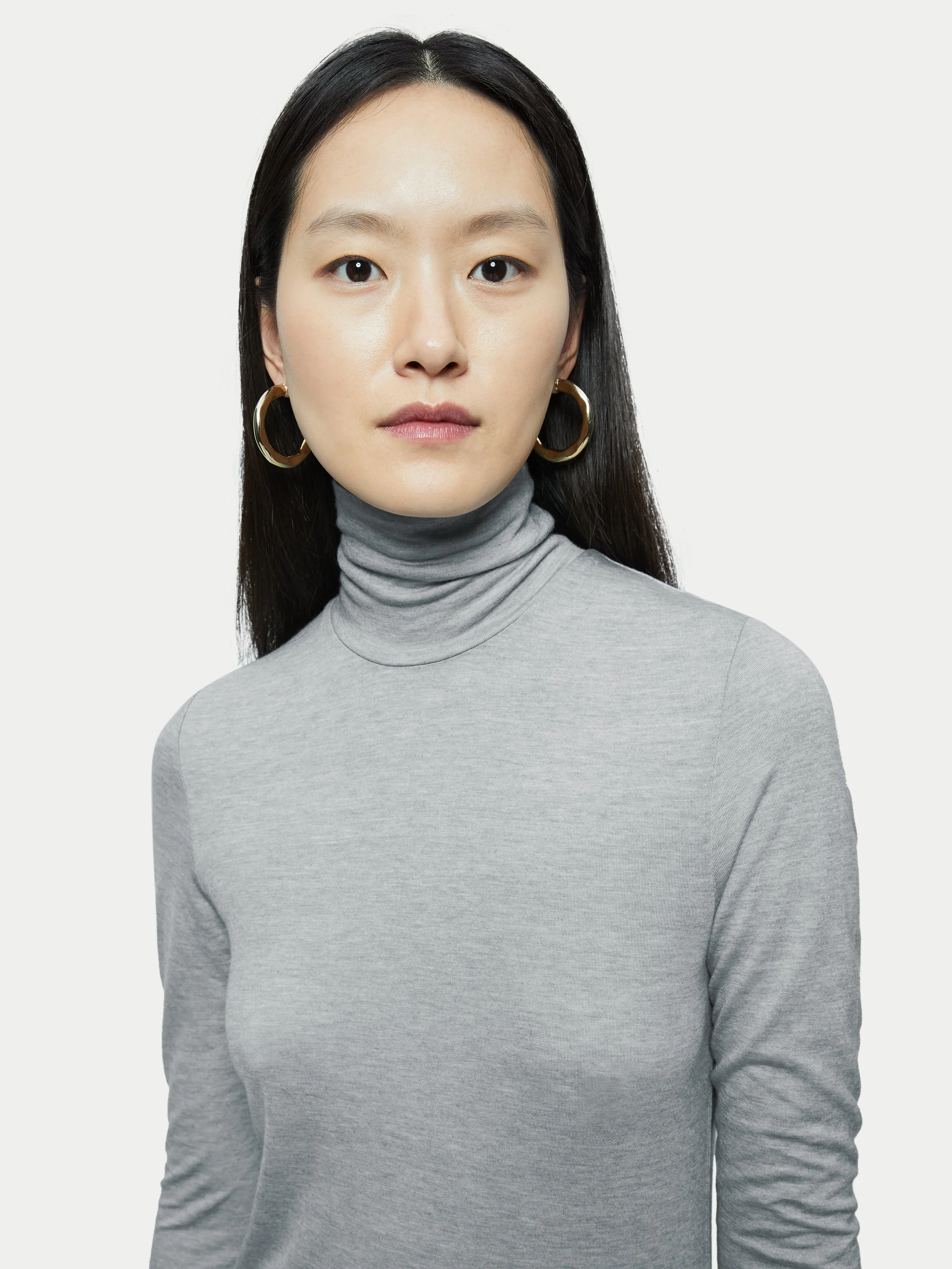 Lyocell Wool Polo Neck | Grey sold by Jigsaw product image thumbnail 2