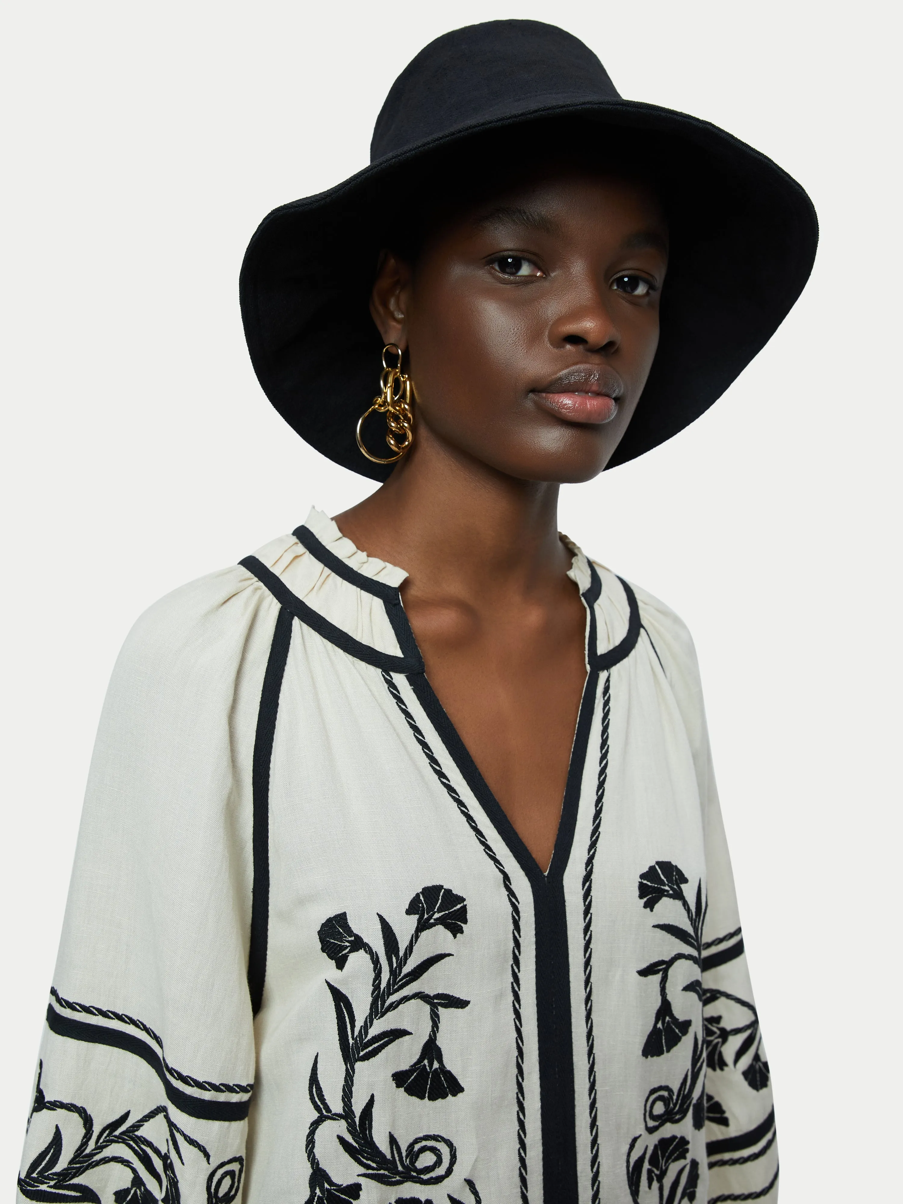 Cotton Canvas Hat | Black sold by Jigsaw