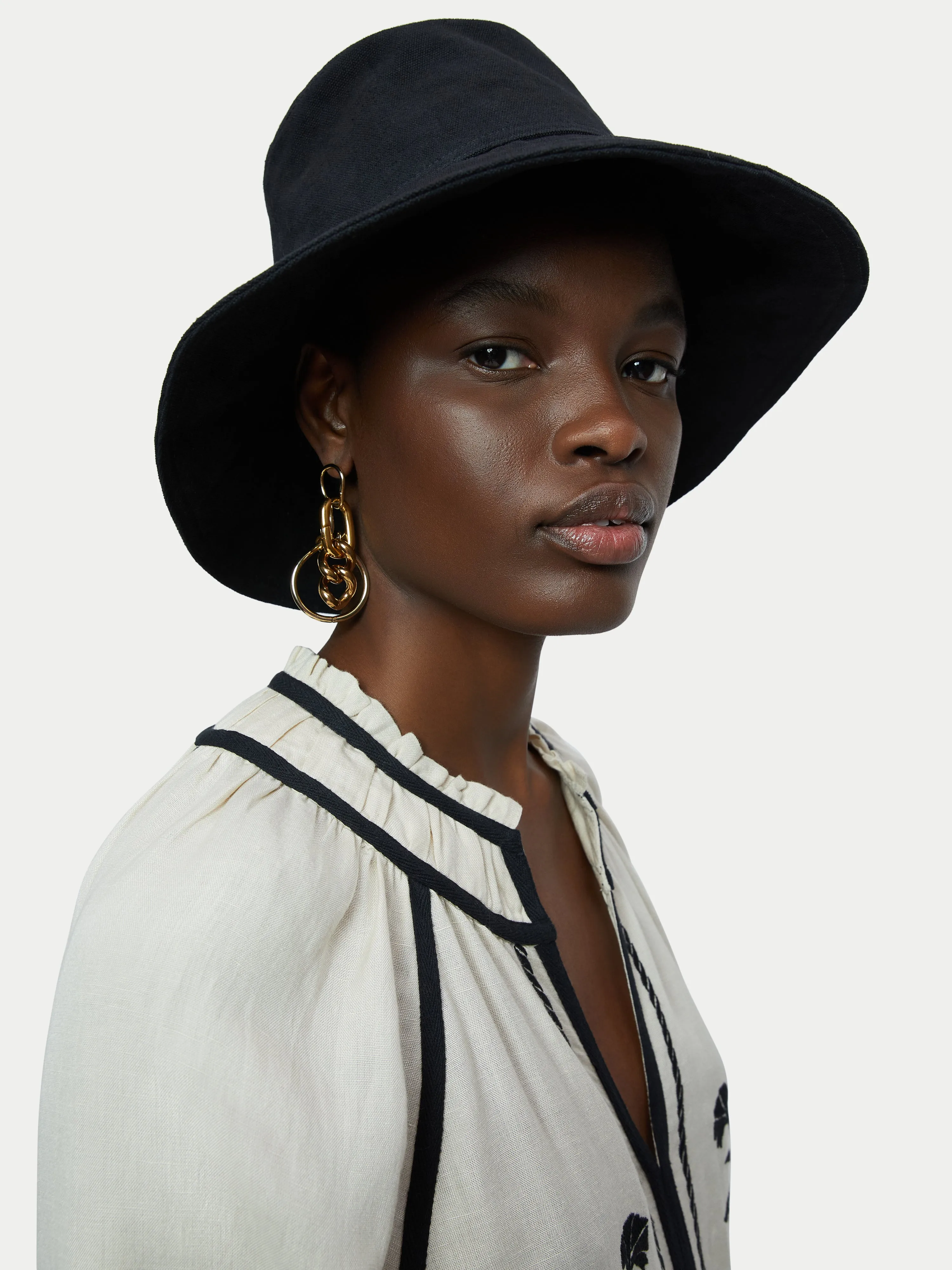 Cotton Canvas Hat | Black sold by Jigsaw product image thumbnail 3