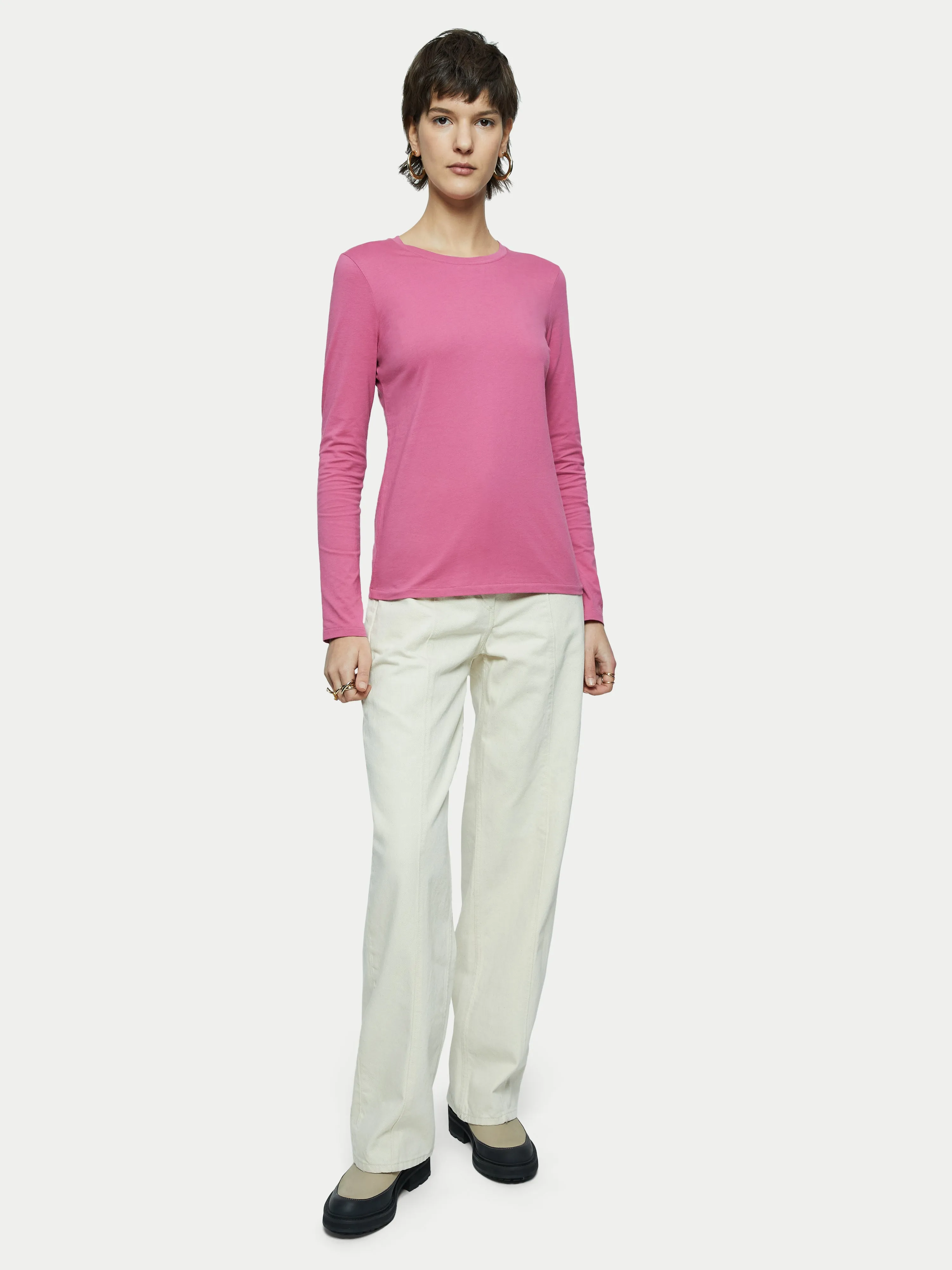 Supima Cotton Long Sleeve Tee | Pink sold by Jigsaw product image thumbnail 3