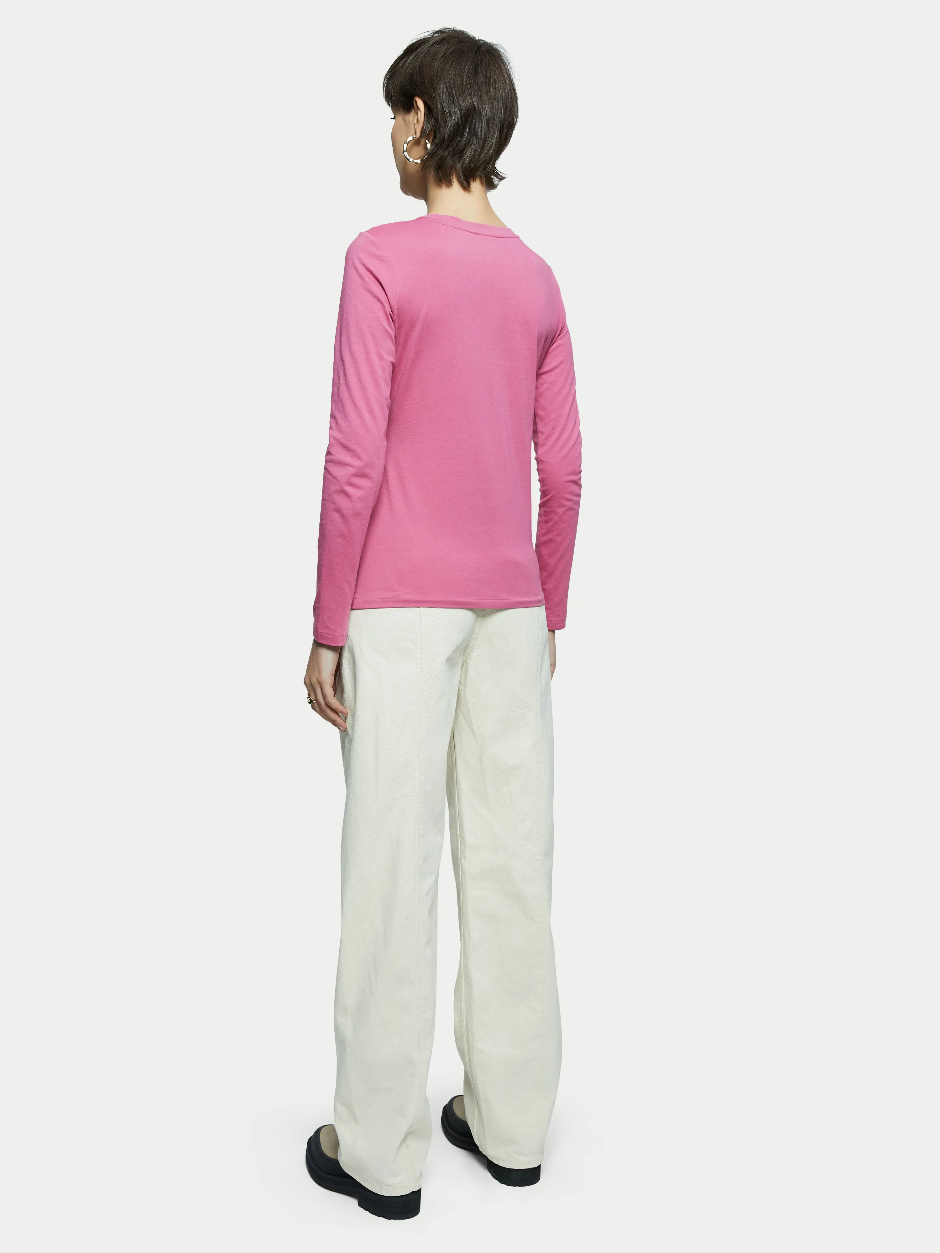 Supima Cotton Long Sleeve Tee | Pink sold by Jigsaw product image thumbnail 4