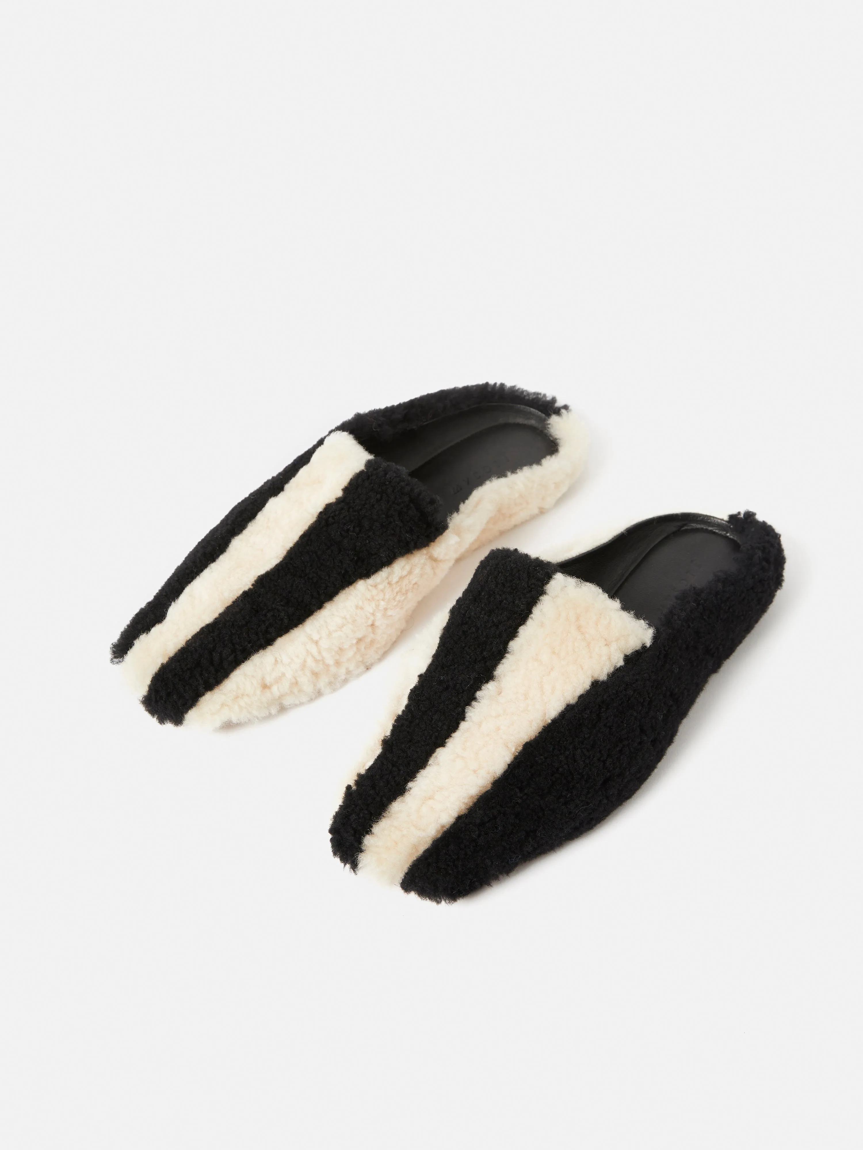 Shearling Striped Slipper | Monochrome sold by Jigsaw product image thumbnail 4