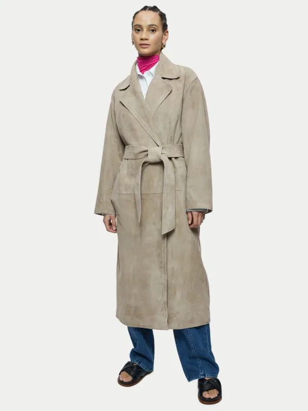 Valor Suede Trench | Grey sold by Jigsaw