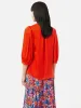 Cecily Satin Drape Top | Orange sold by Jigsaw