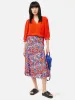 Cecily Satin Drape Top | Orange sold by Jigsaw