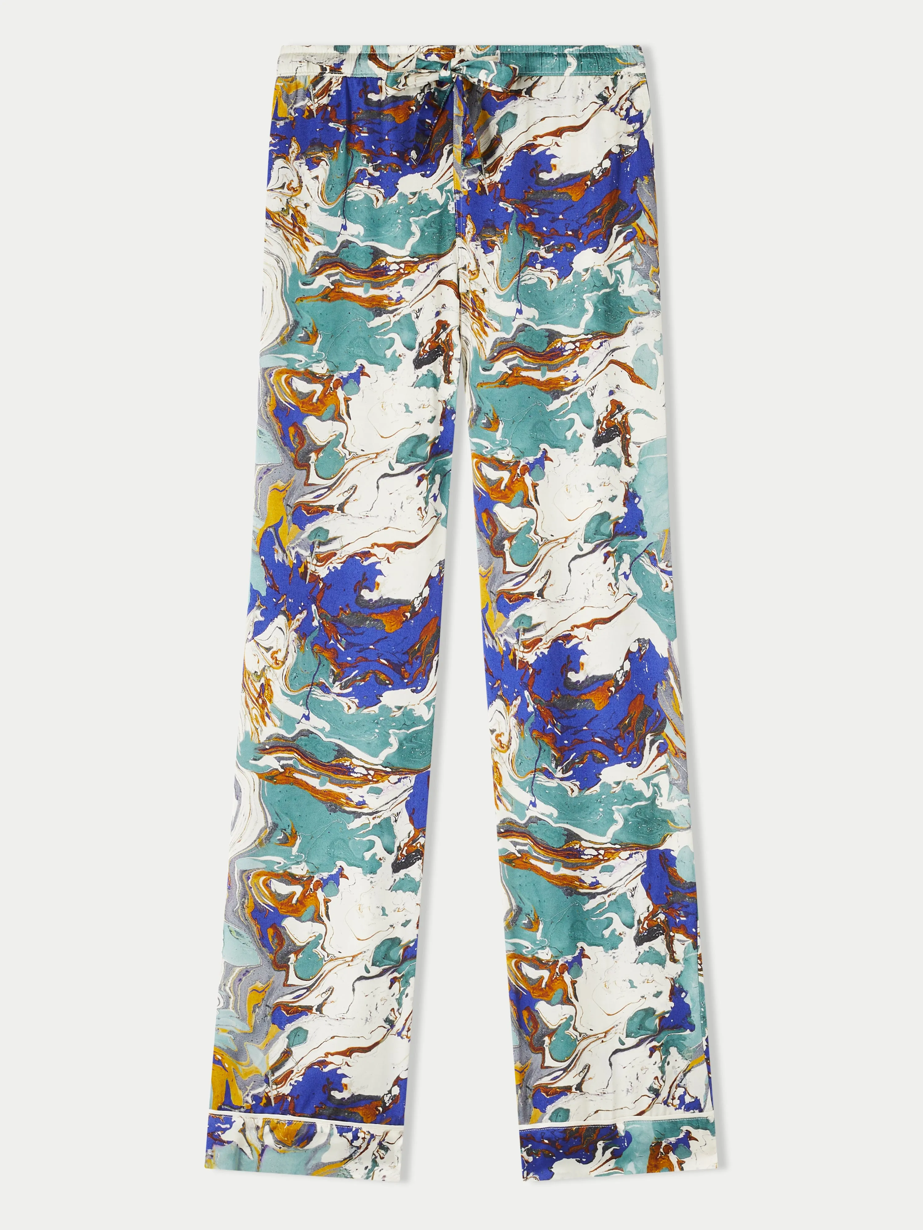 Marbeling Satin Pyjama | Cream sold by Jigsaw product image thumbnail 3