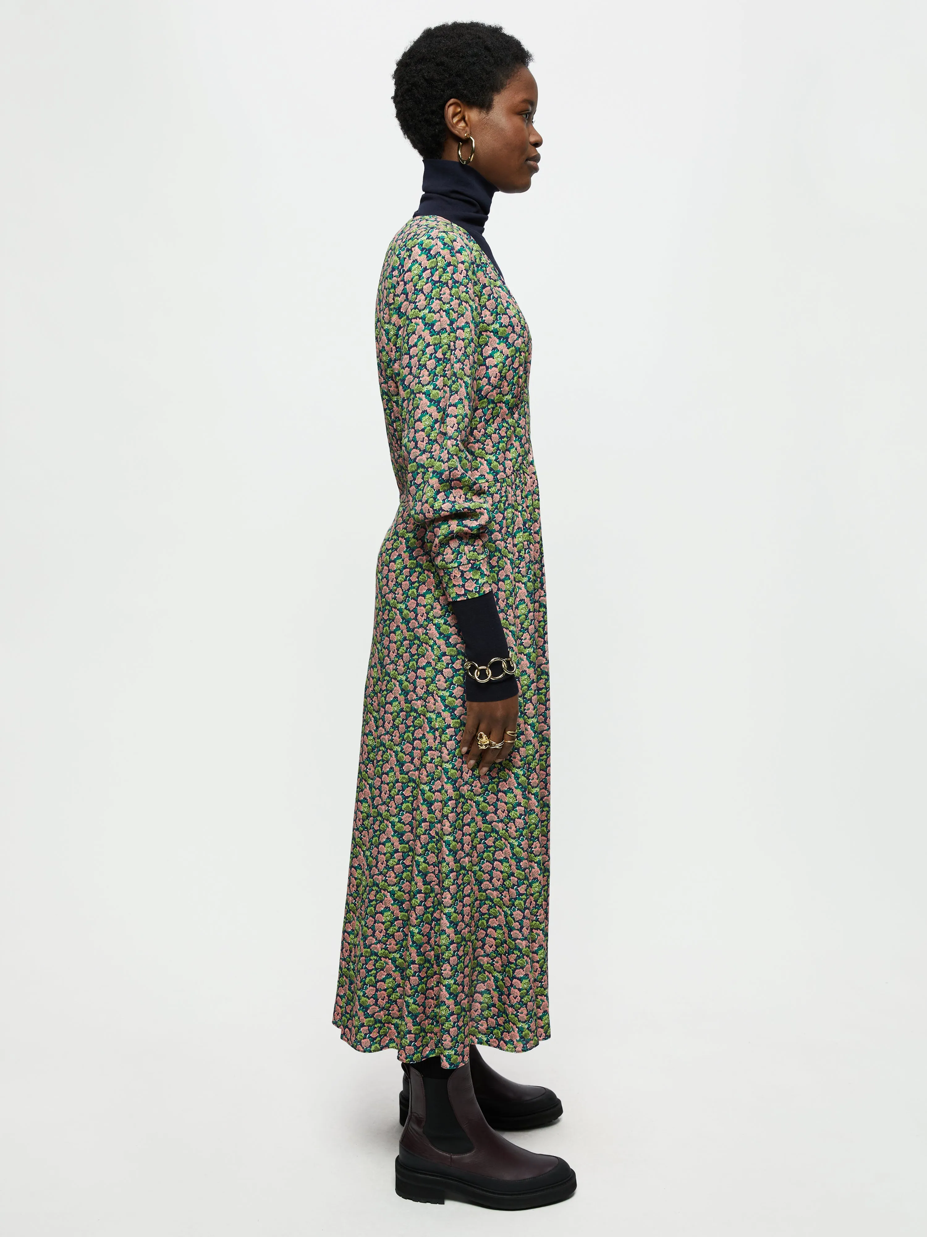 Hydrangea Midi Tea Dress | Green sold by Jigsaw product image thumbnail 4