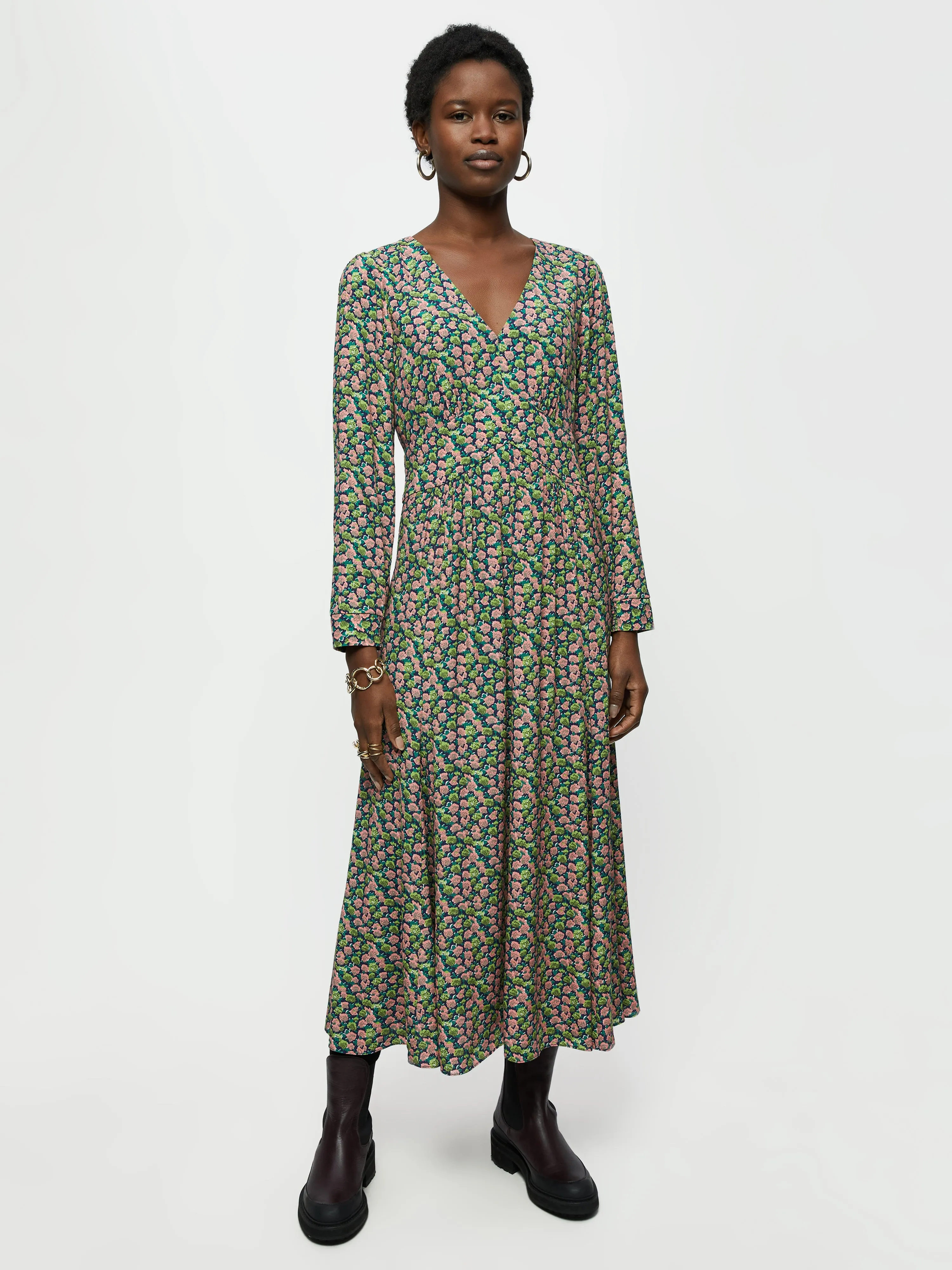 Hydrangea Midi Tea Dress | Green sold by Jigsaw