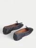 Chiswick Calf Hair Ballerina | Navy sold by Jigsaw